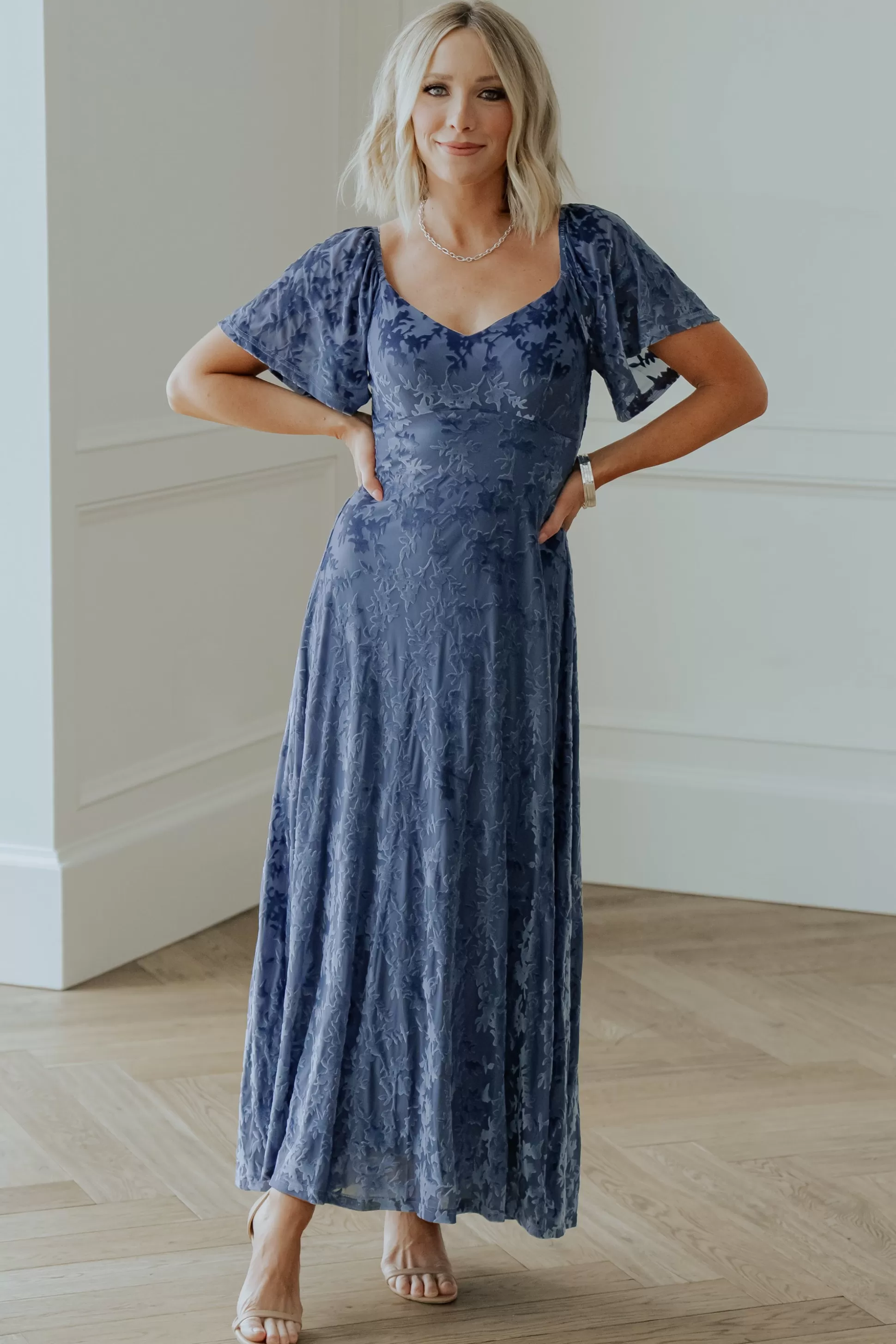 maxi dresses | WEDDING SUITE | Baltic Born Everley Velvet Maxi Dress | Whisper Blue