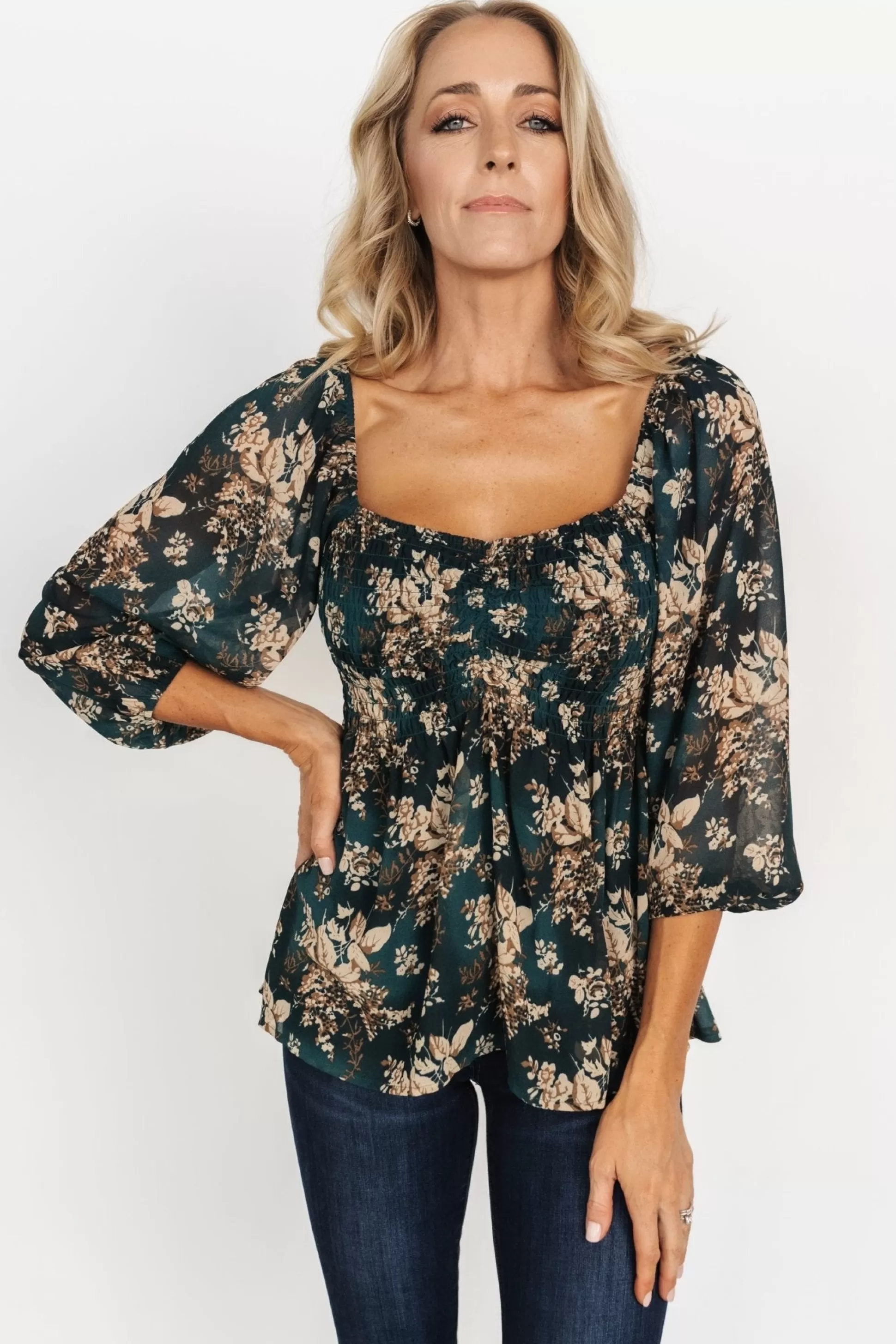 blouses + shirts | Baltic Born Fenna Smocked Top | Topaz Floral