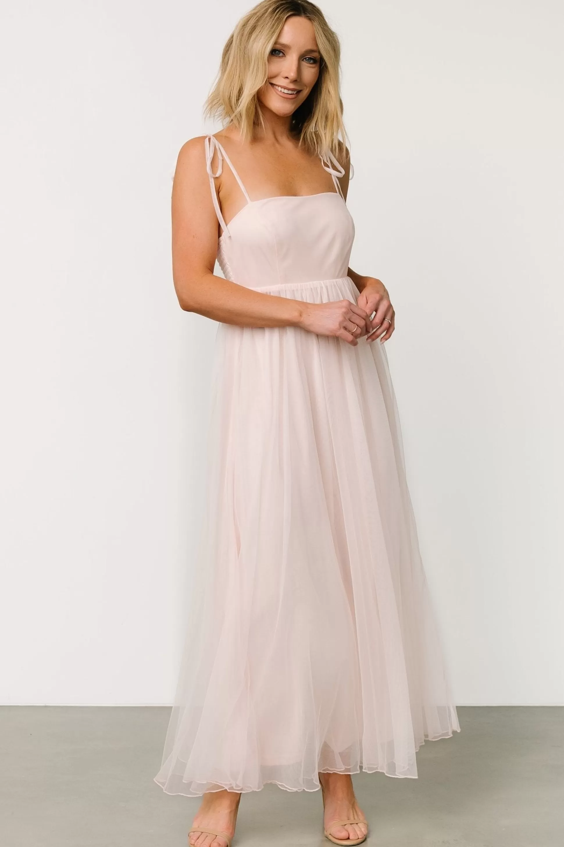 tulle styles | Baltic Born Fiona Tulle Maxi Dress | Pale Blush