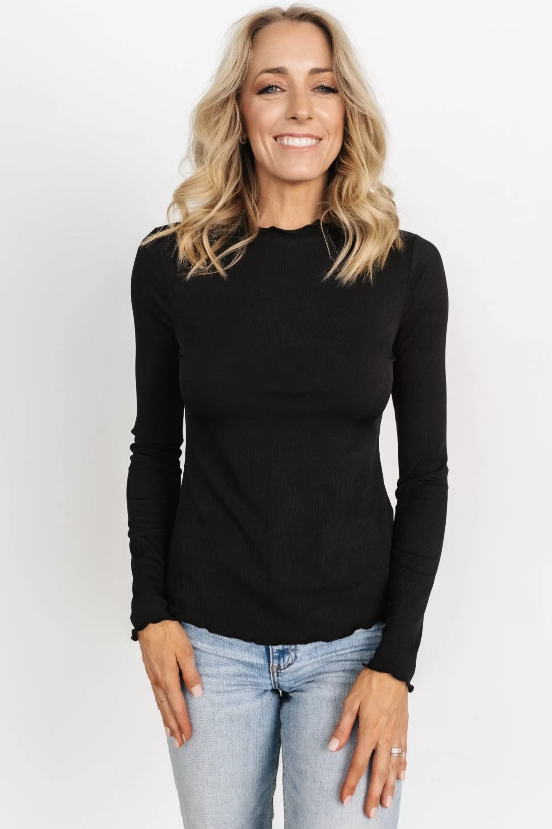 blouses + shirts | Baltic Born Gale Ribbed Top | Black