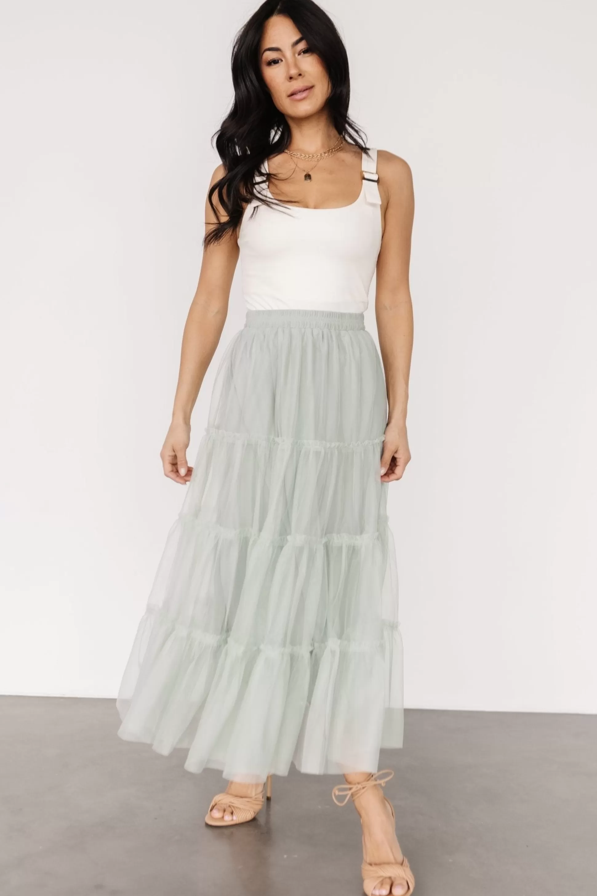 tulle styles | BOTTOMS | Baltic Born Galena Tulle Skirt | Light Sage