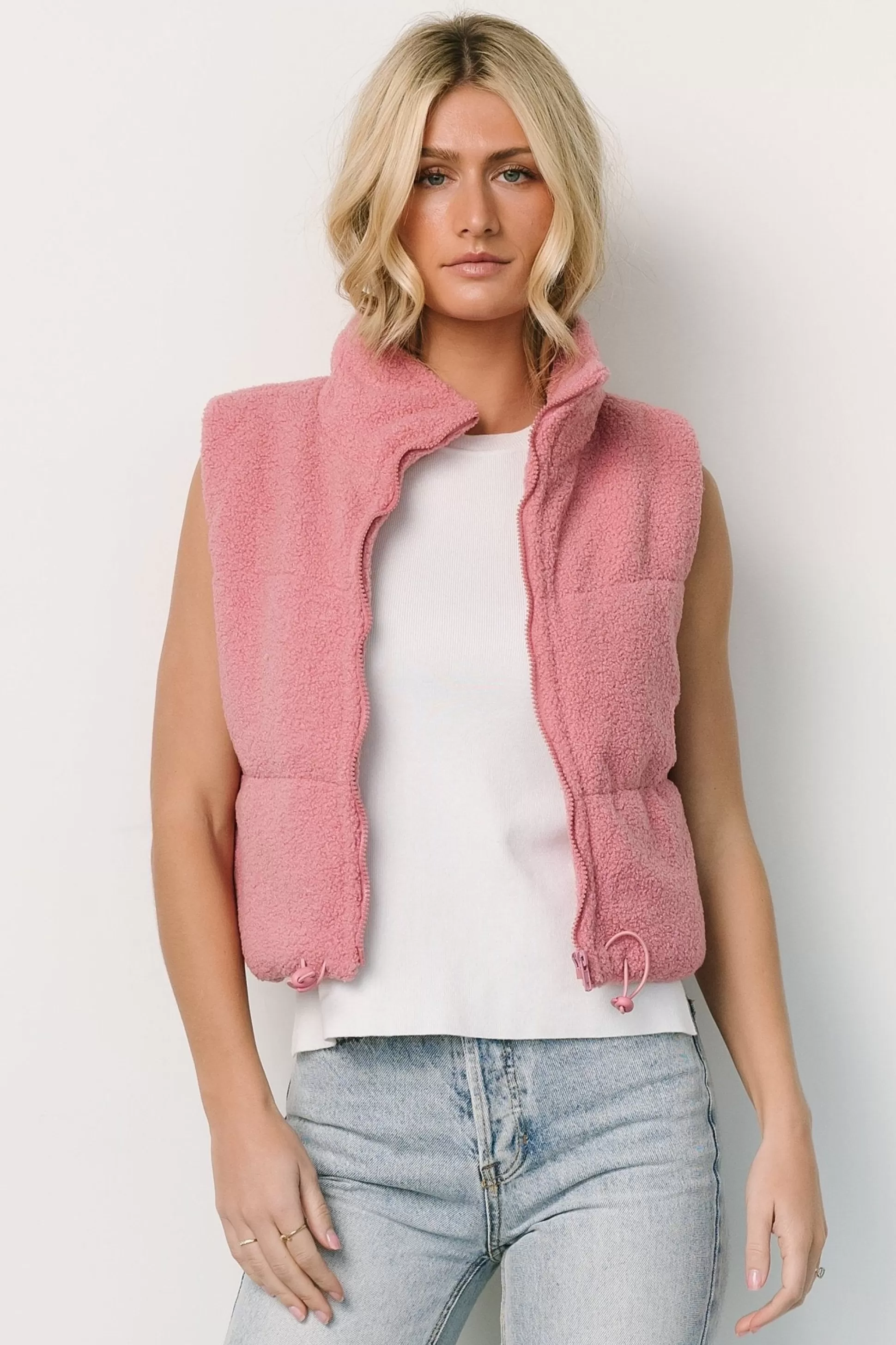 outerwear | Baltic Born Glenwood Zip Vest | Pink