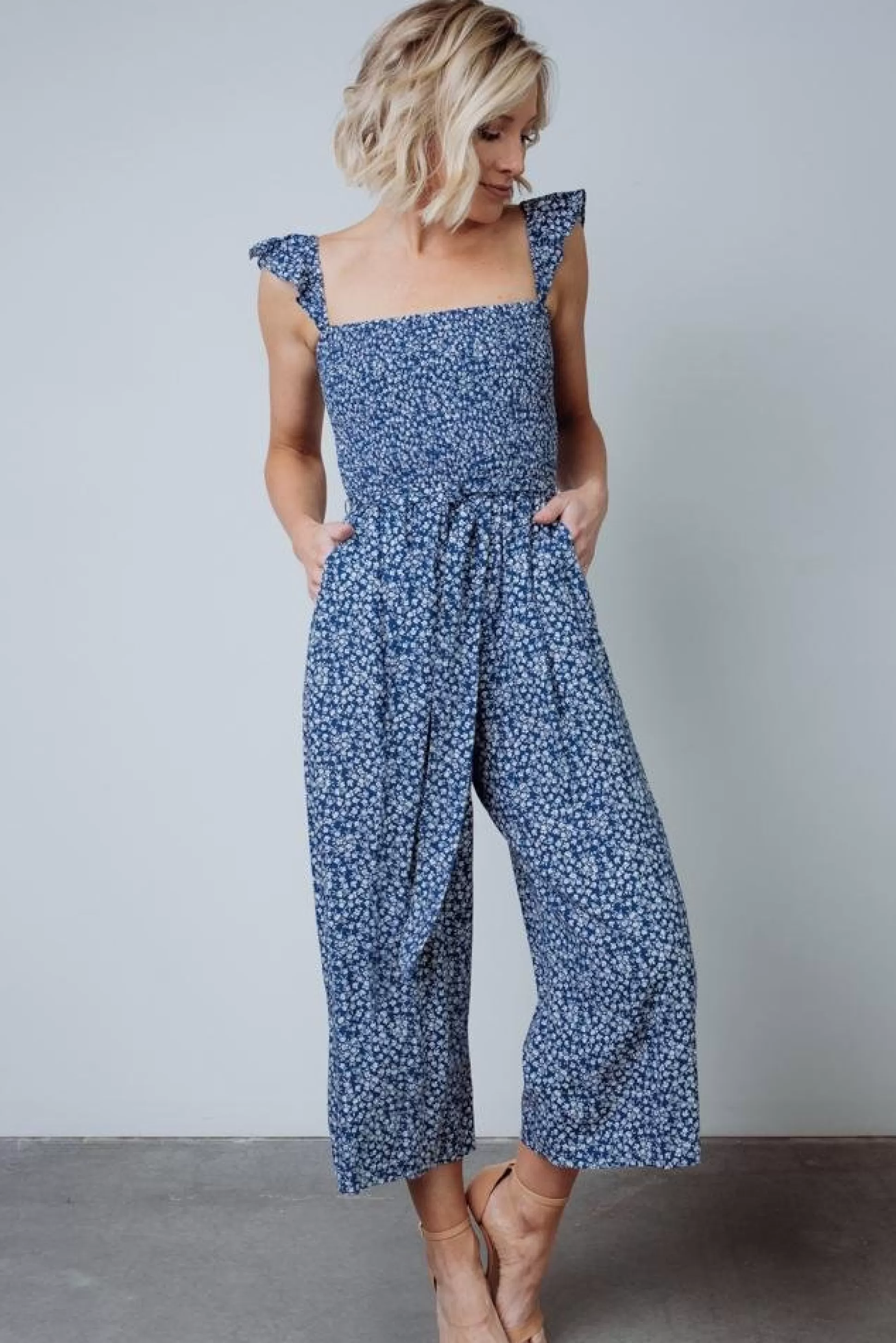 JUMPSUITS + ROMPERS | Baltic Born Hadley Smocked Jumpsuit | Navy