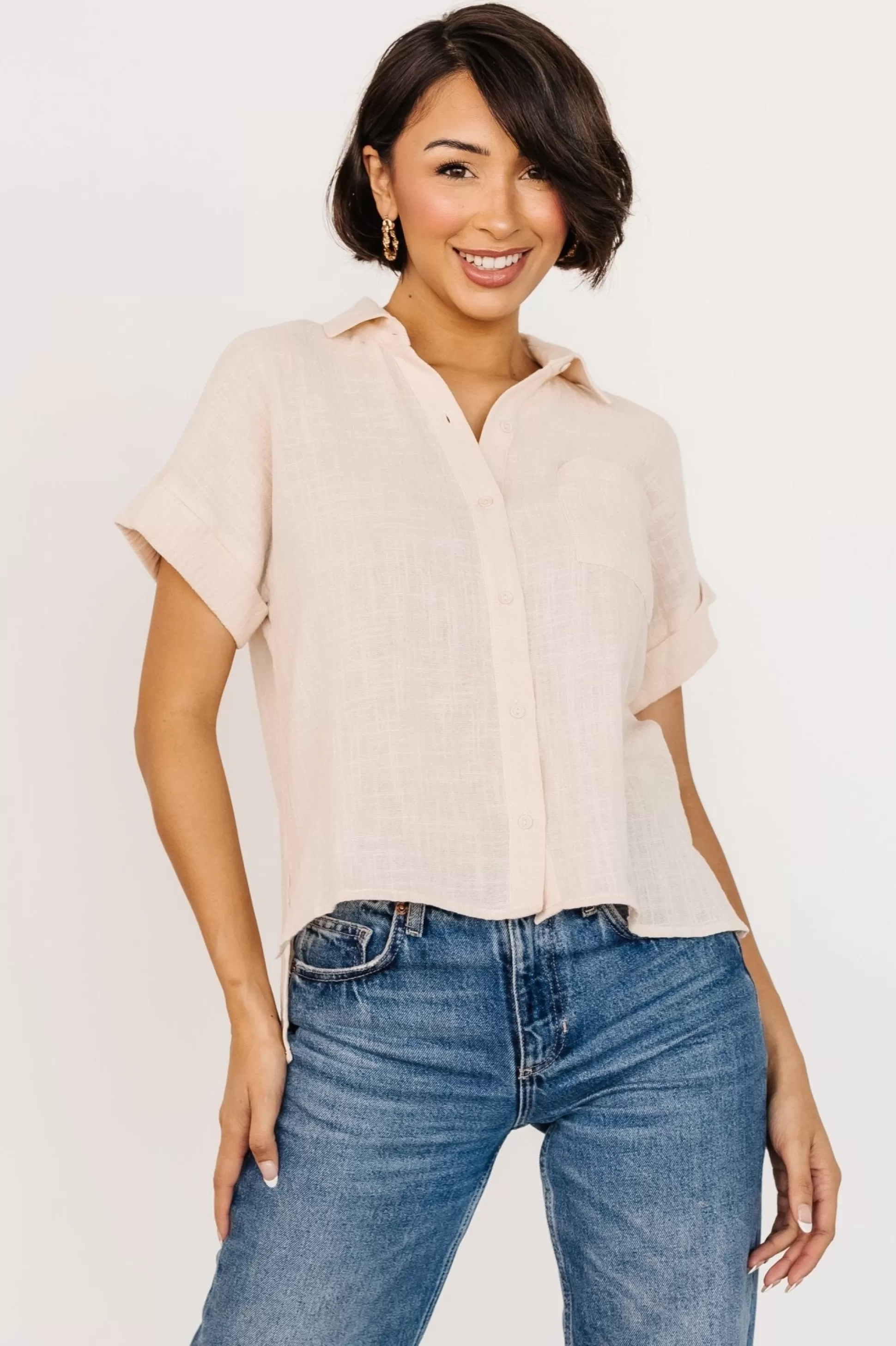 blouses + shirts | Baltic Born Hammond Short Sleeve Top | Natural