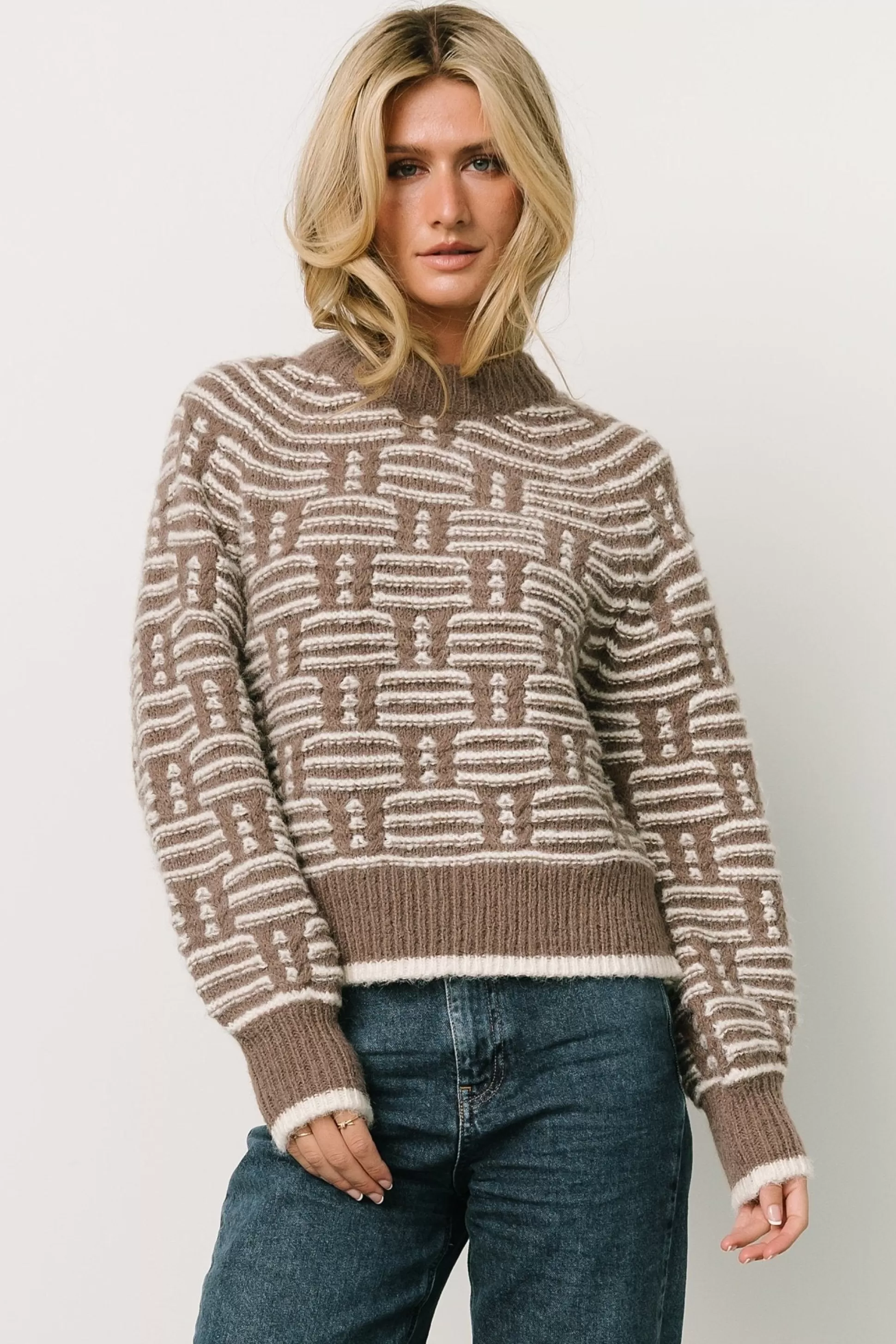 SALE | Baltic Born Hawthorne Knit Sweater | Mocha + Ivory