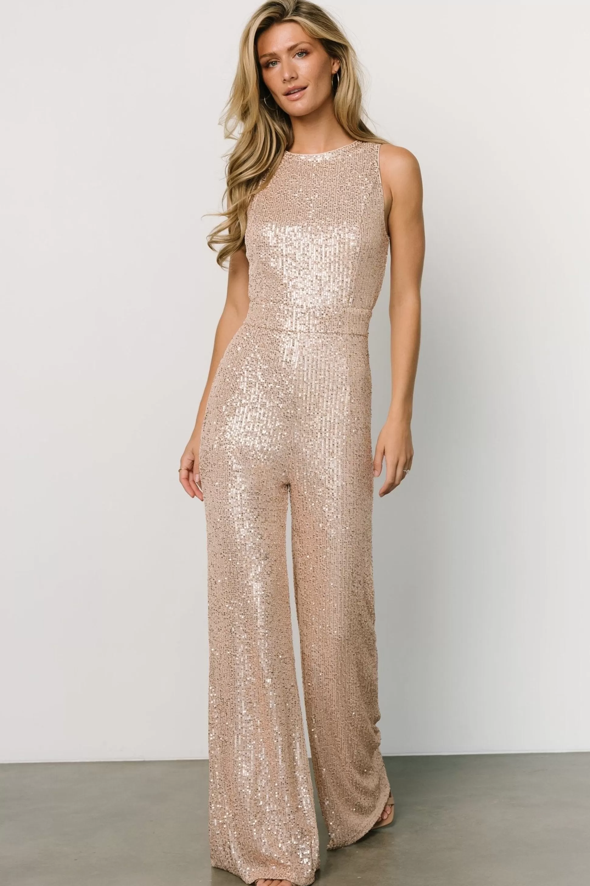 JUMPSUITS + ROMPERS | Baltic Born Hillary Sequin Jumpsuit | Rose Gold