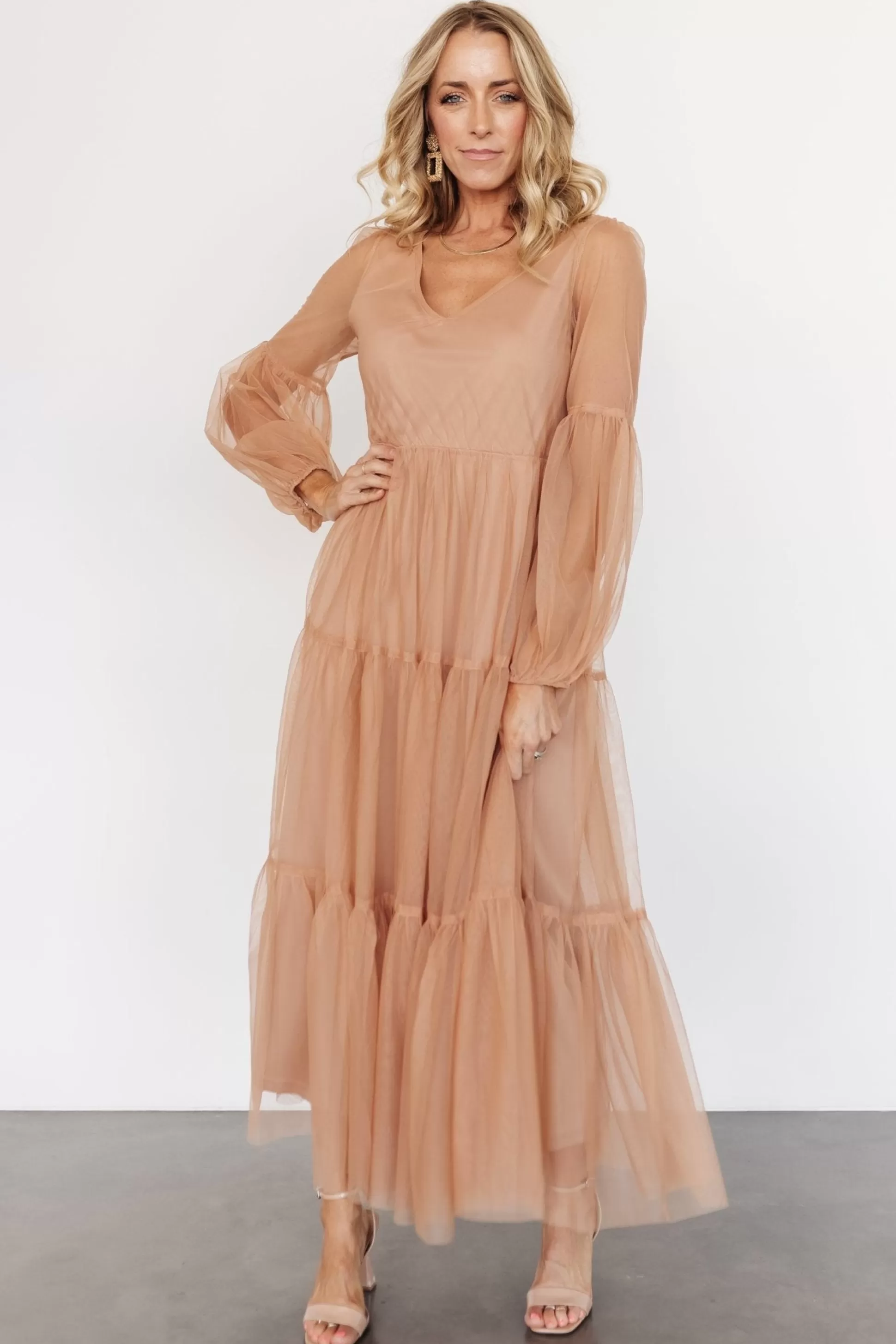 tulle styles | COMING SOON | Baltic Born Hoffman Tulle Maxi Dress | Dusty Camel