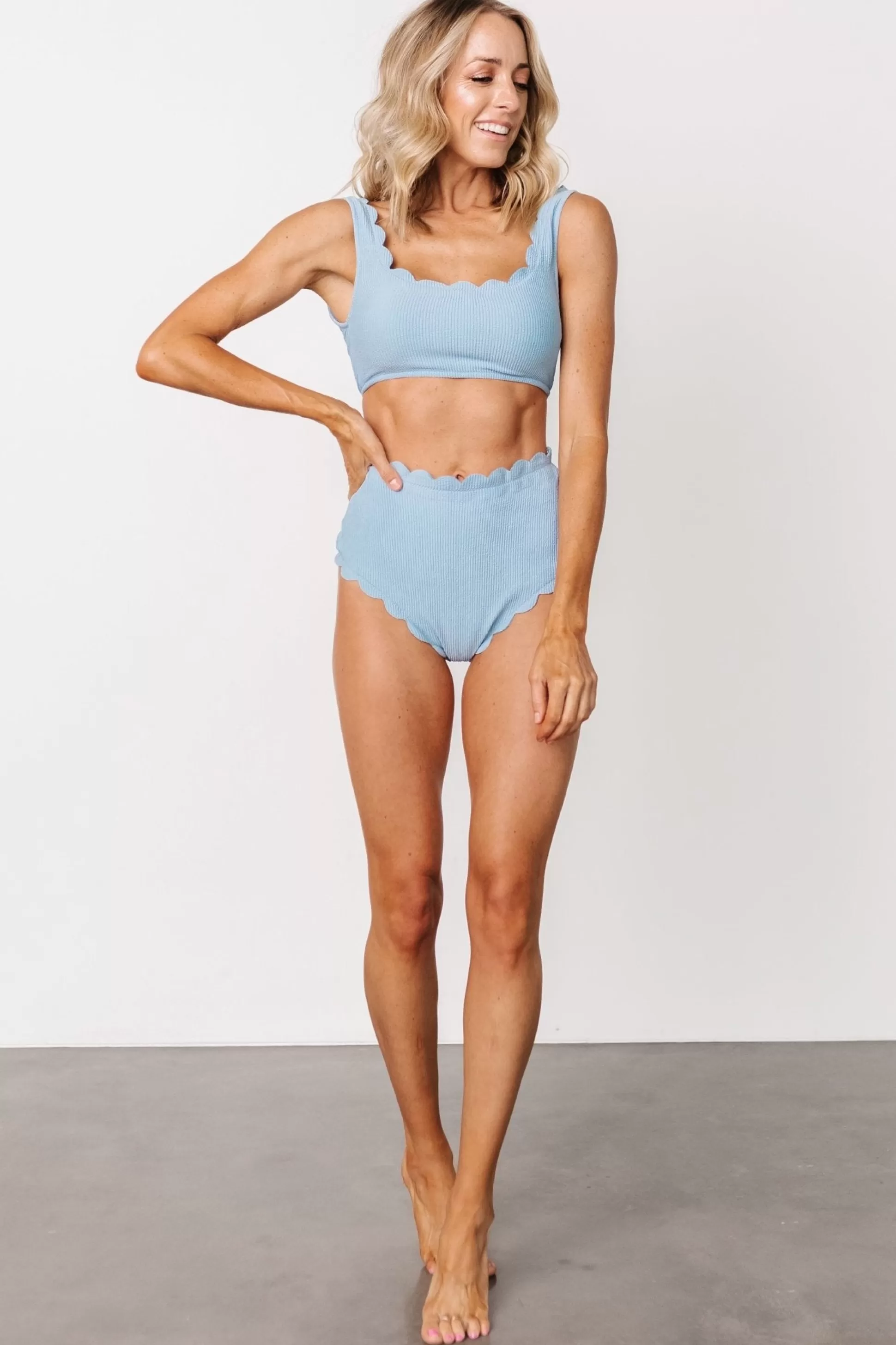 bikini | Baltic Born Honolulu High Waist Bikini Bottom | Dusty Blue