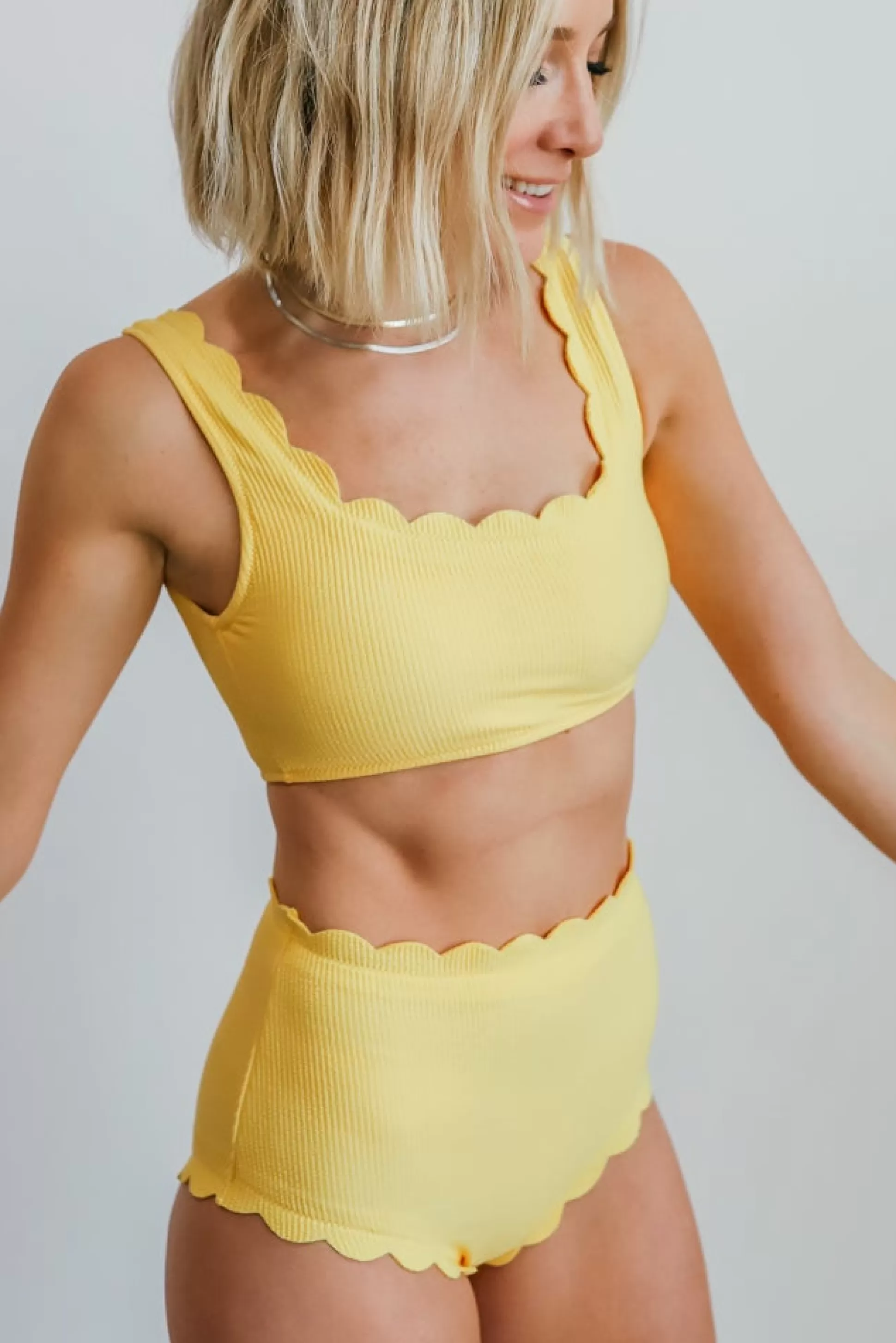 bikini | Baltic Born Honolulu Scalloped Bikini Top | Yellow