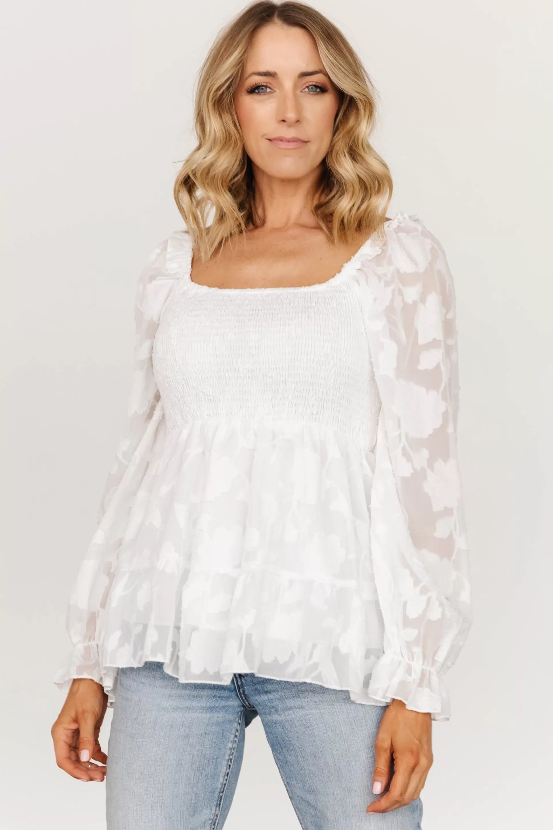 blouses + shirts | Baltic Born Ines Smocked Top | White