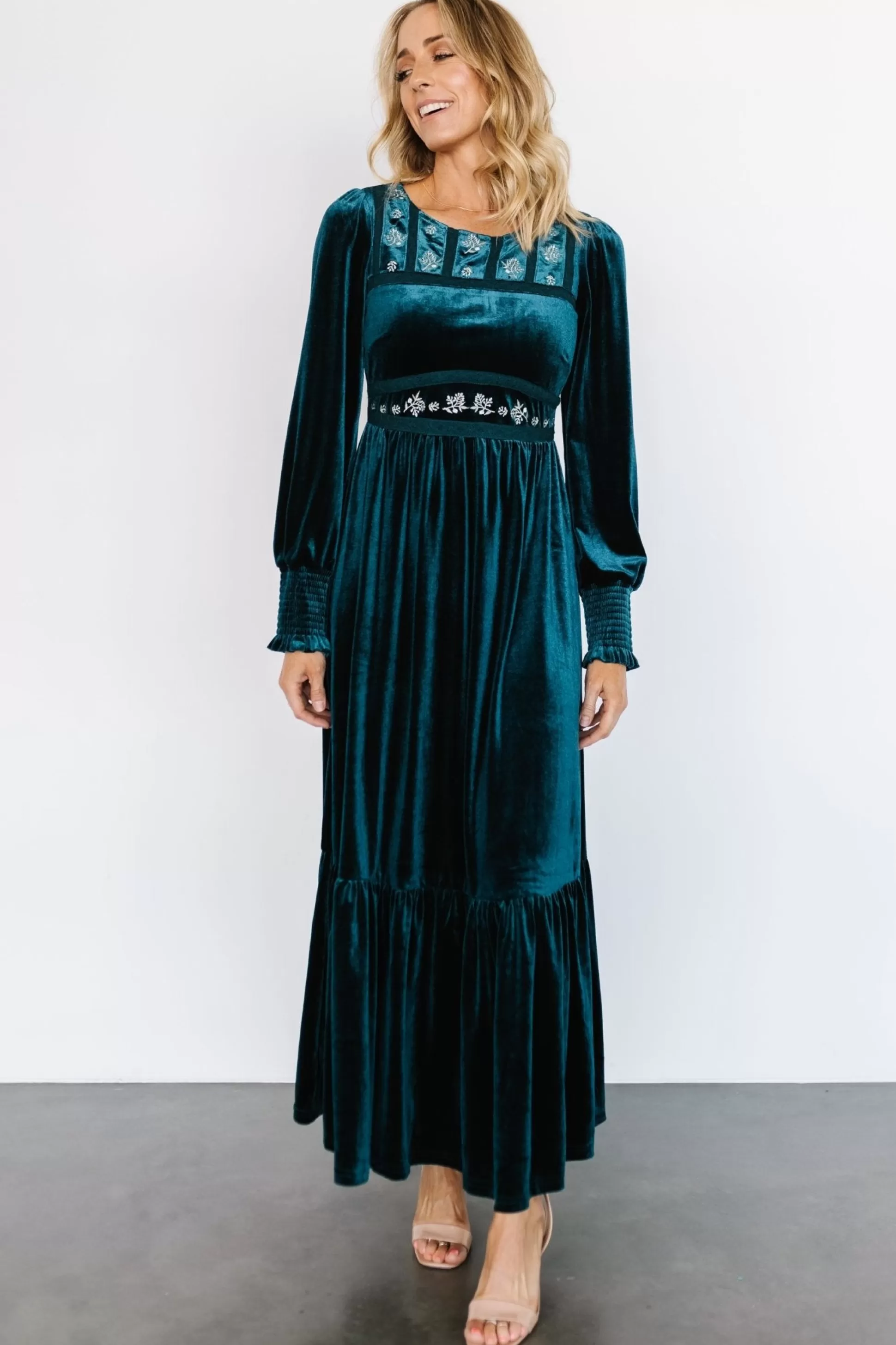 COMING SOON | Baltic Born Ingrid Velvet Maxi Dress | Deep Blue