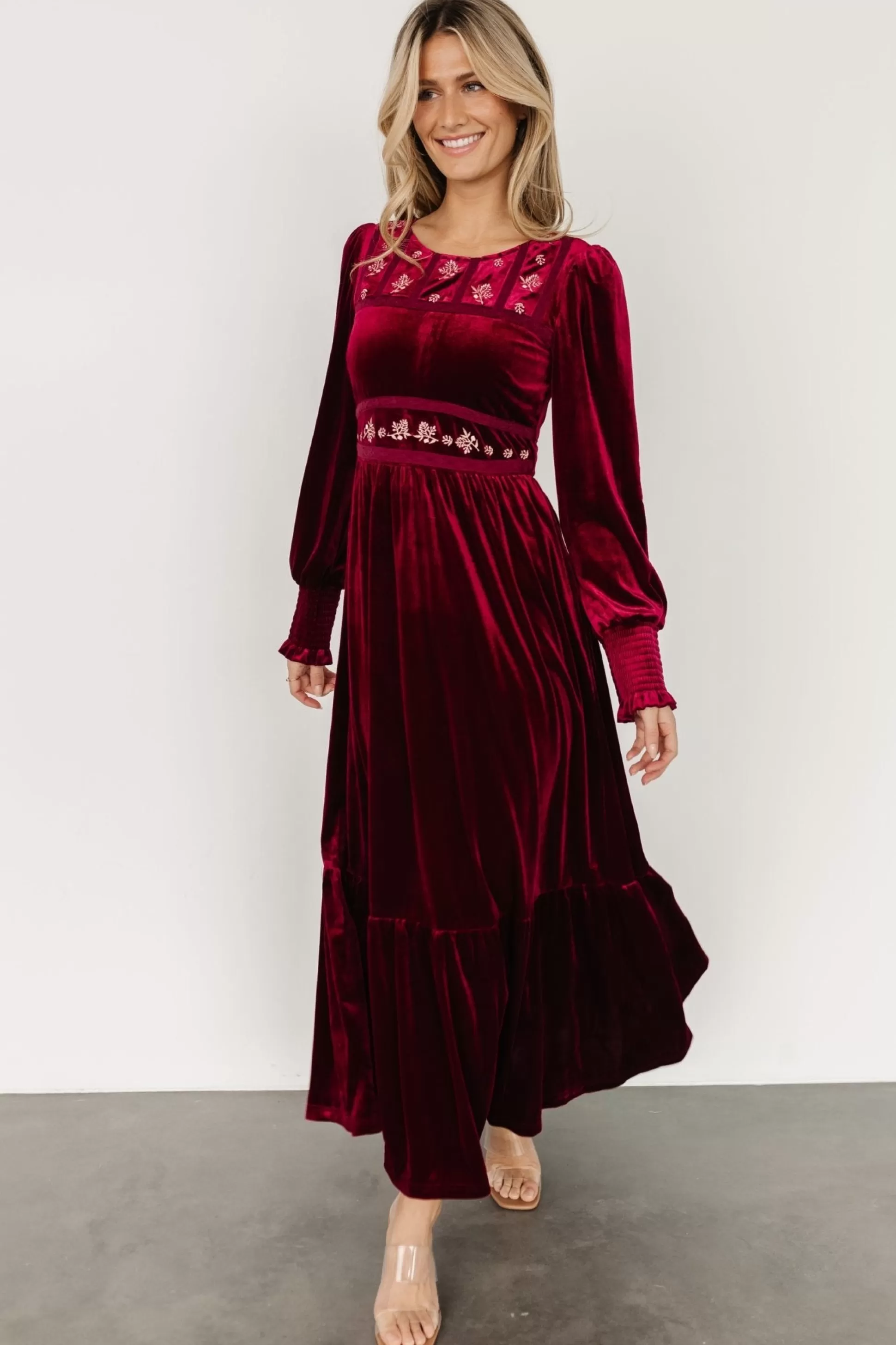 COMING SOON | Baltic Born Ingrid Velvet Maxi Dress | Merlot