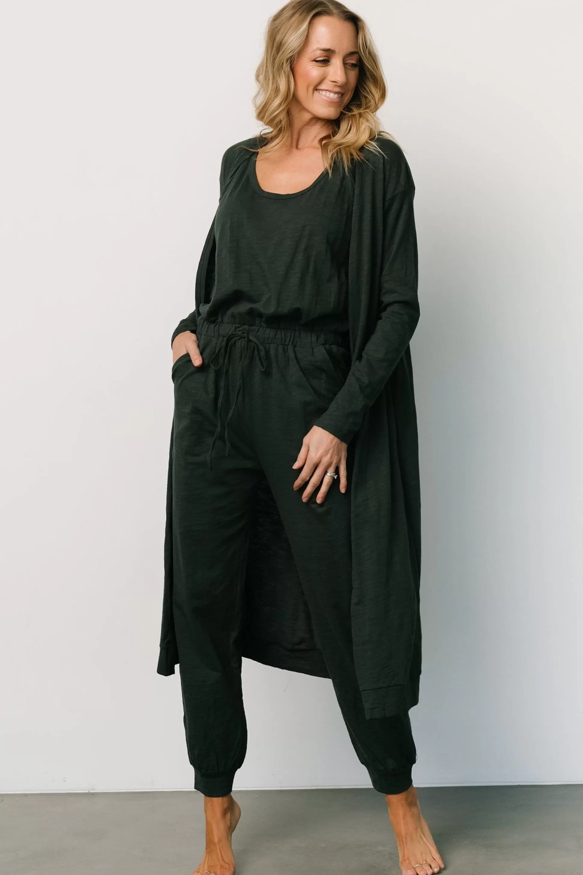 cardigans | Baltic Born Janae Jumpsuit + Cardigan Set | Dark Green