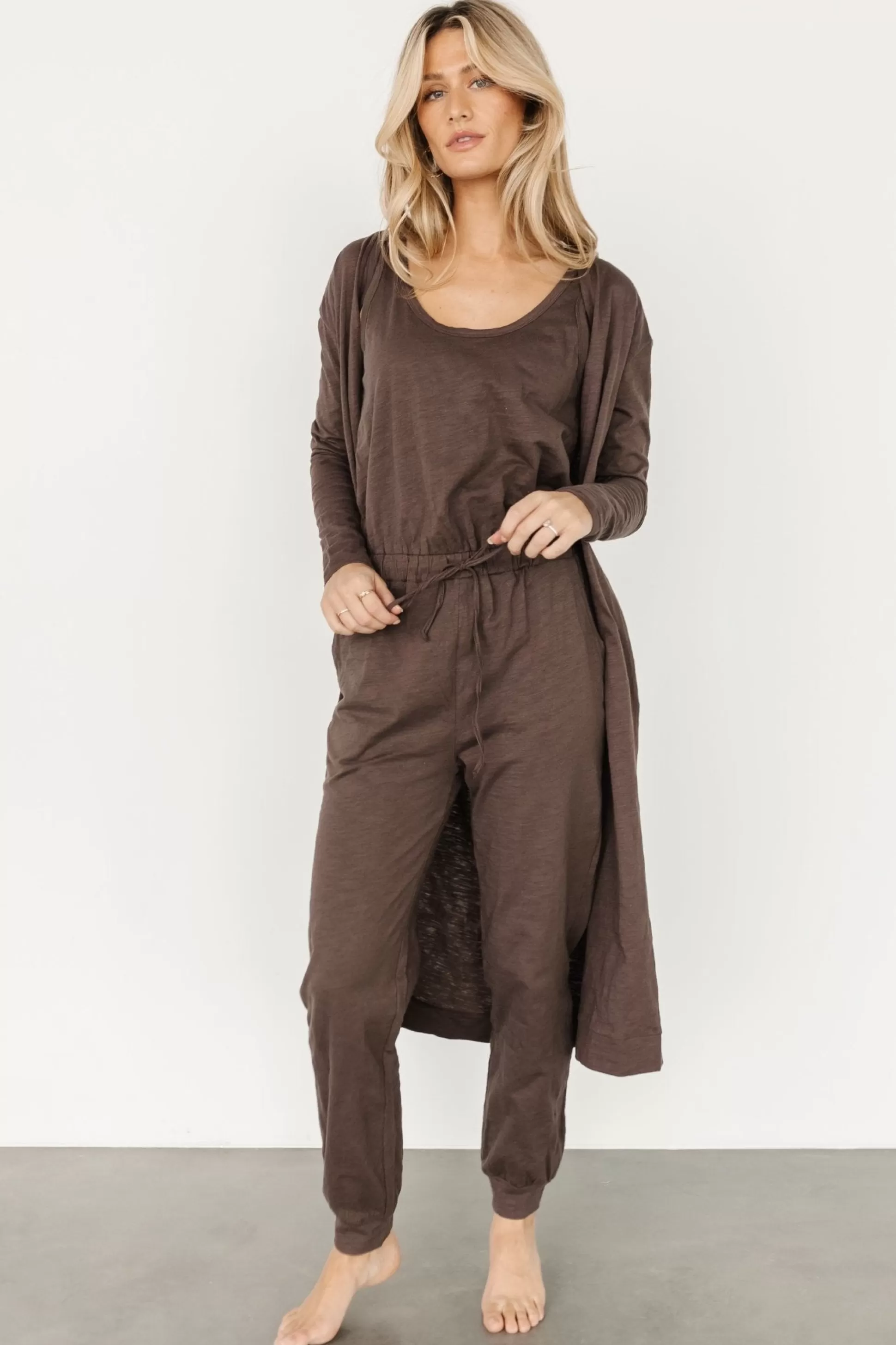 cardigans | Baltic Born Janae Jumpsuit + Cardigan Set | Mocha