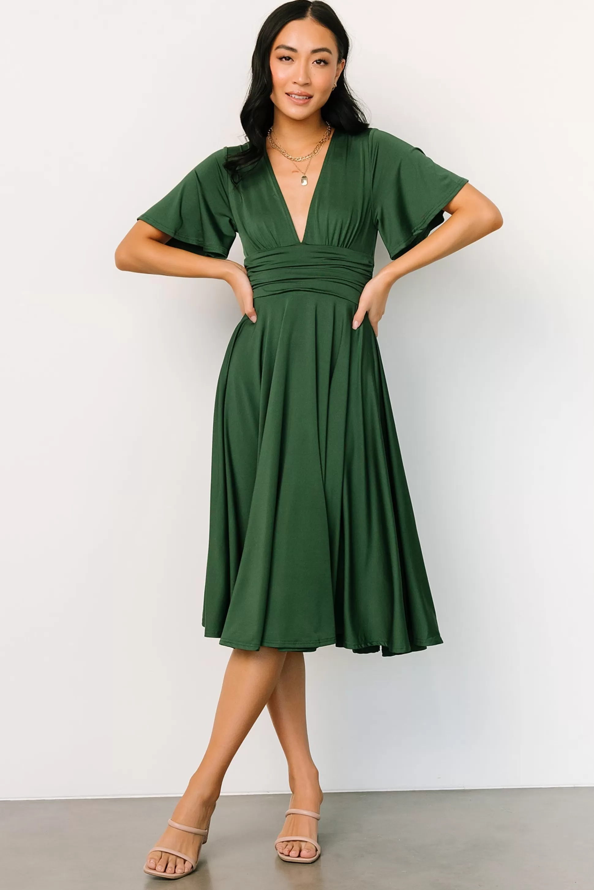 WINTER ESSENTIALS | Baltic Born Janette Midi Dress | Green