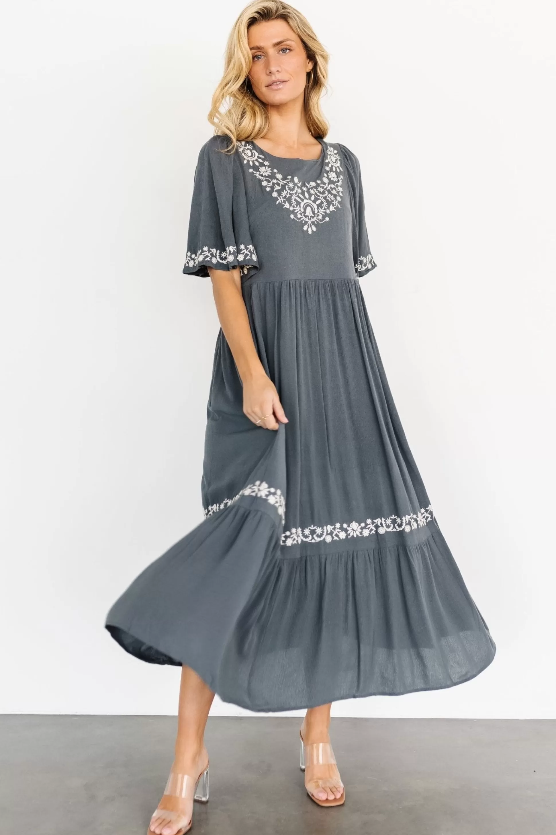 midi dresses | bump friendly | Baltic Born Jocelyn Maxi Dress | Dark Slate