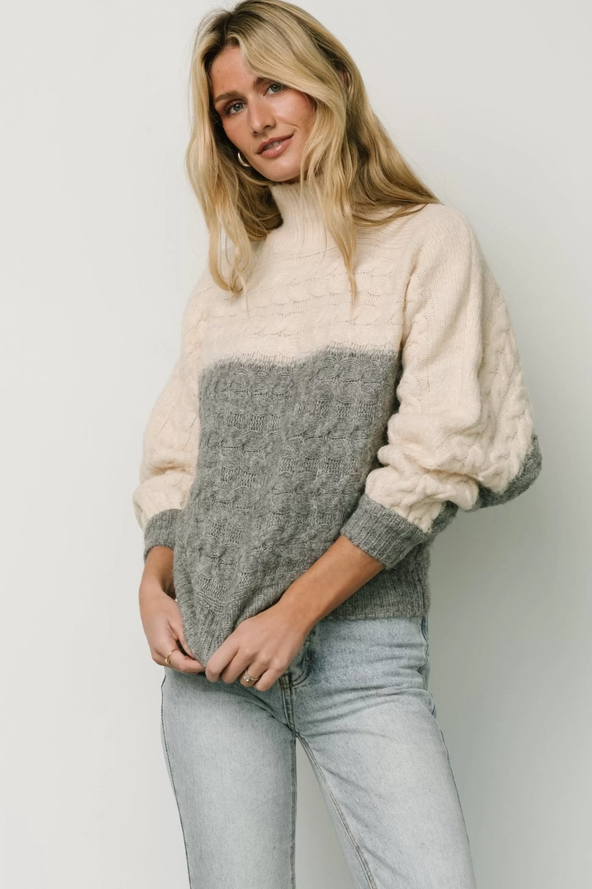 sweaters | Baltic Born Jody Knit Sweater | Ivory + Gray