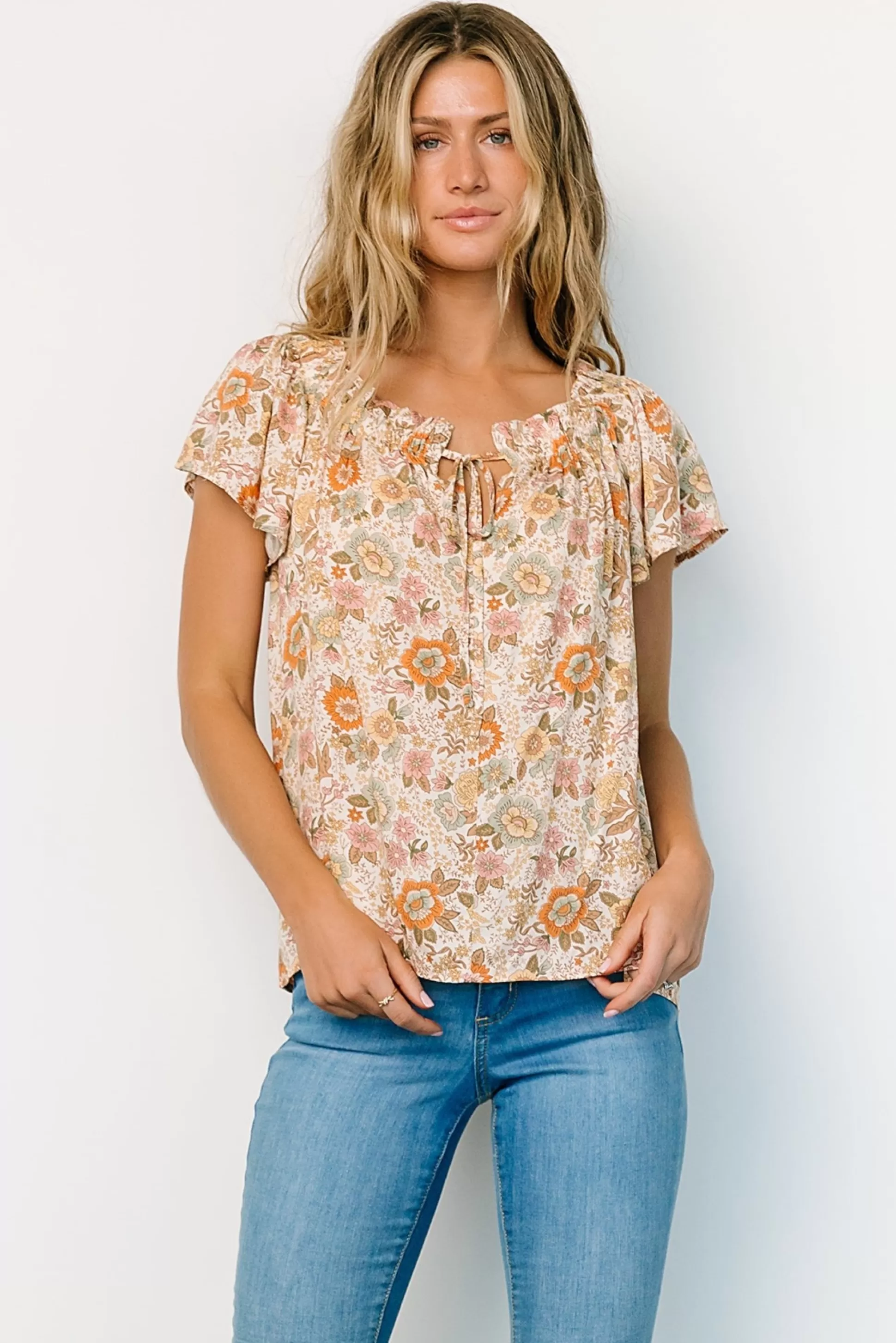 blouses + shirts | Baltic Born Jude Boho Top | Cream Multi