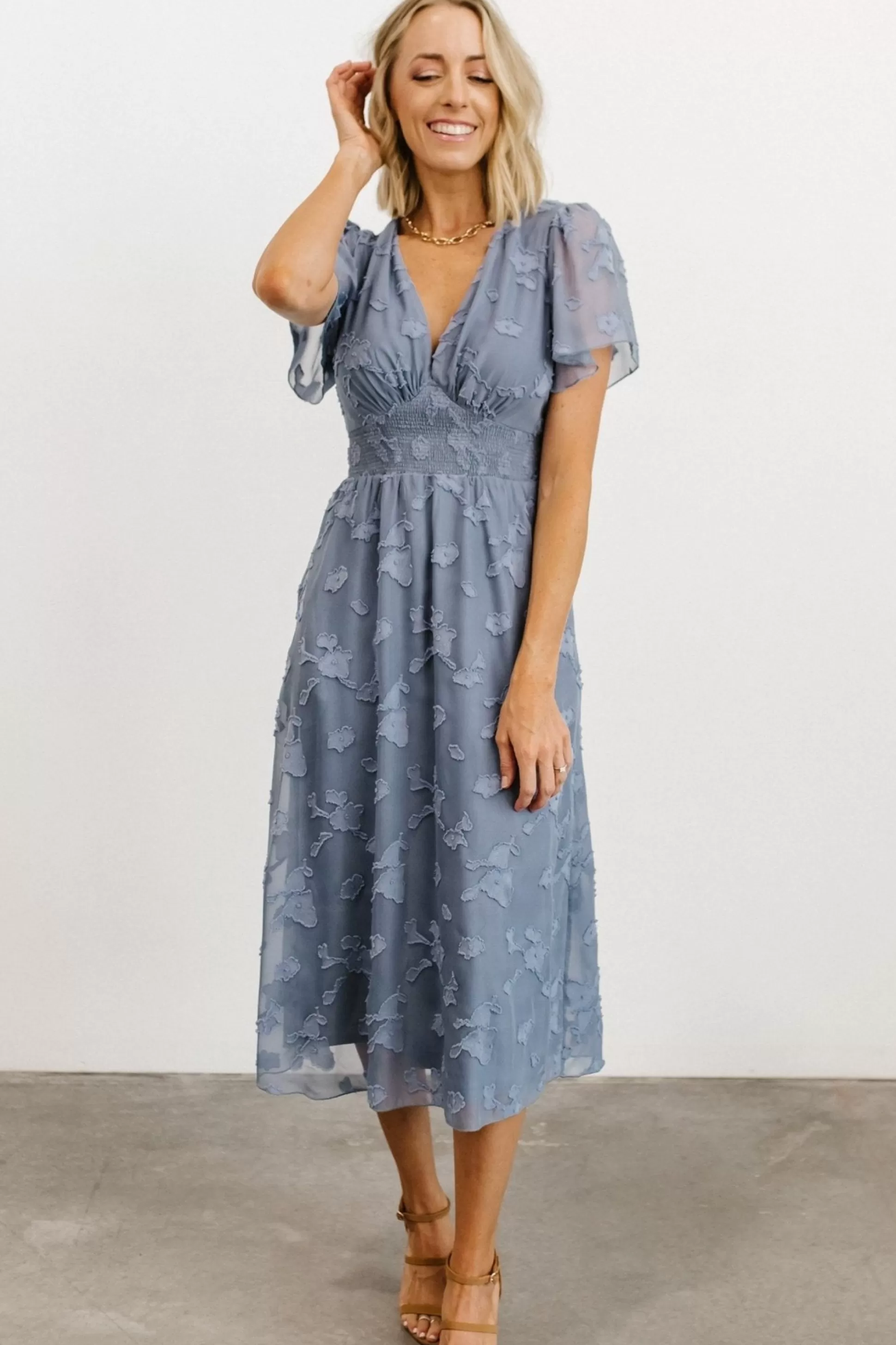 midi dresses | WEDDING SUITE | Baltic Born June Smocked Midi Dress | Blue