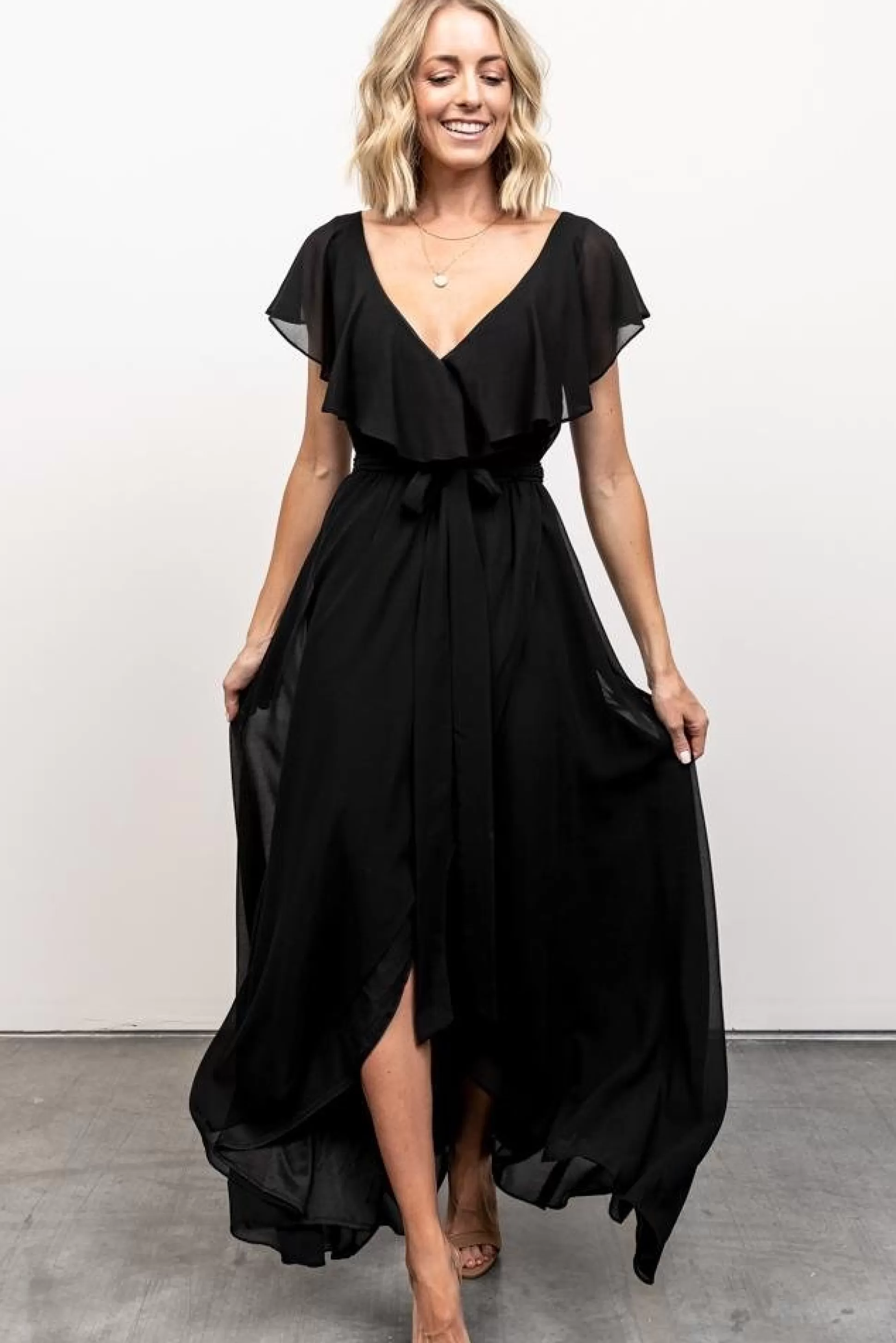 SALE | Baltic Born Katya Ruffle Maxi Dress | Black
