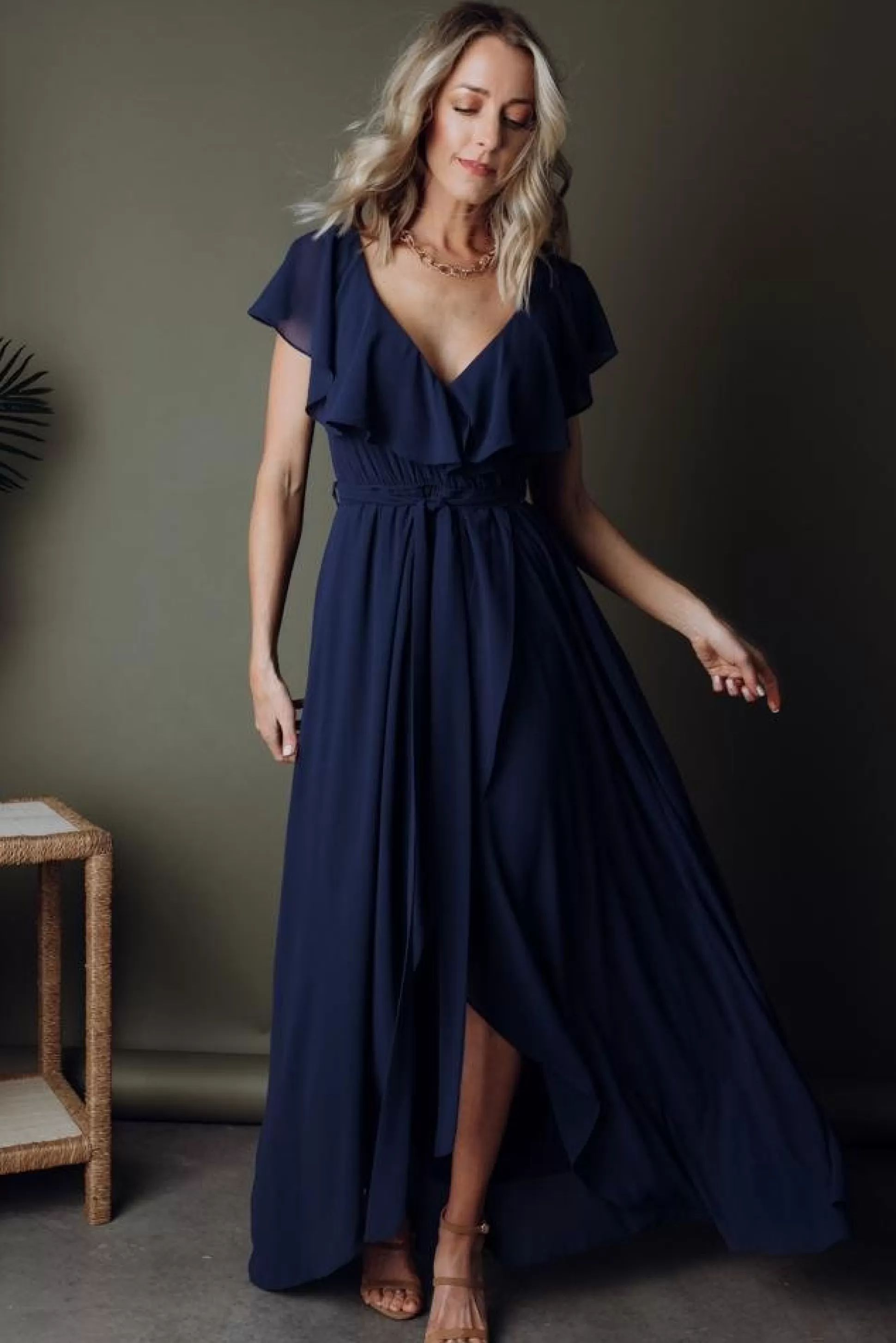 SALE | Baltic Born Katya Ruffle Maxi Dress | Navy