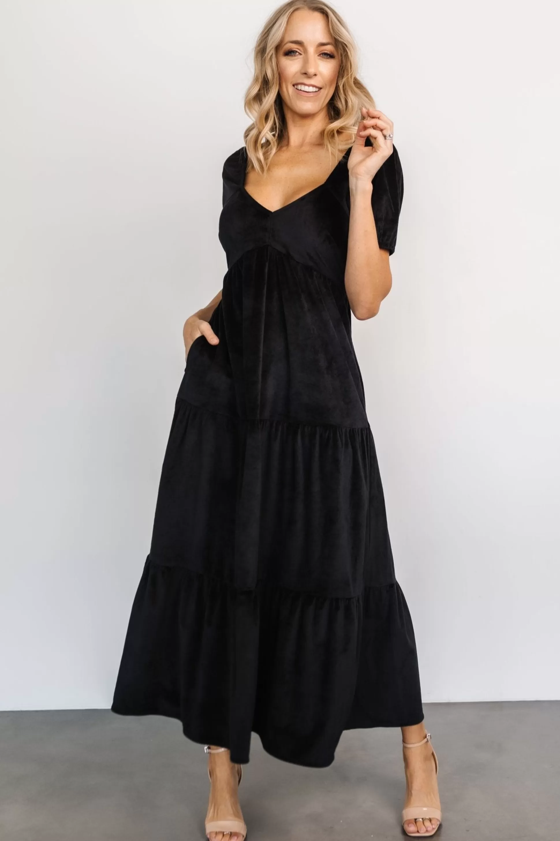 SALE | Baltic Born Kenli Velvet Maxi Dress | Black