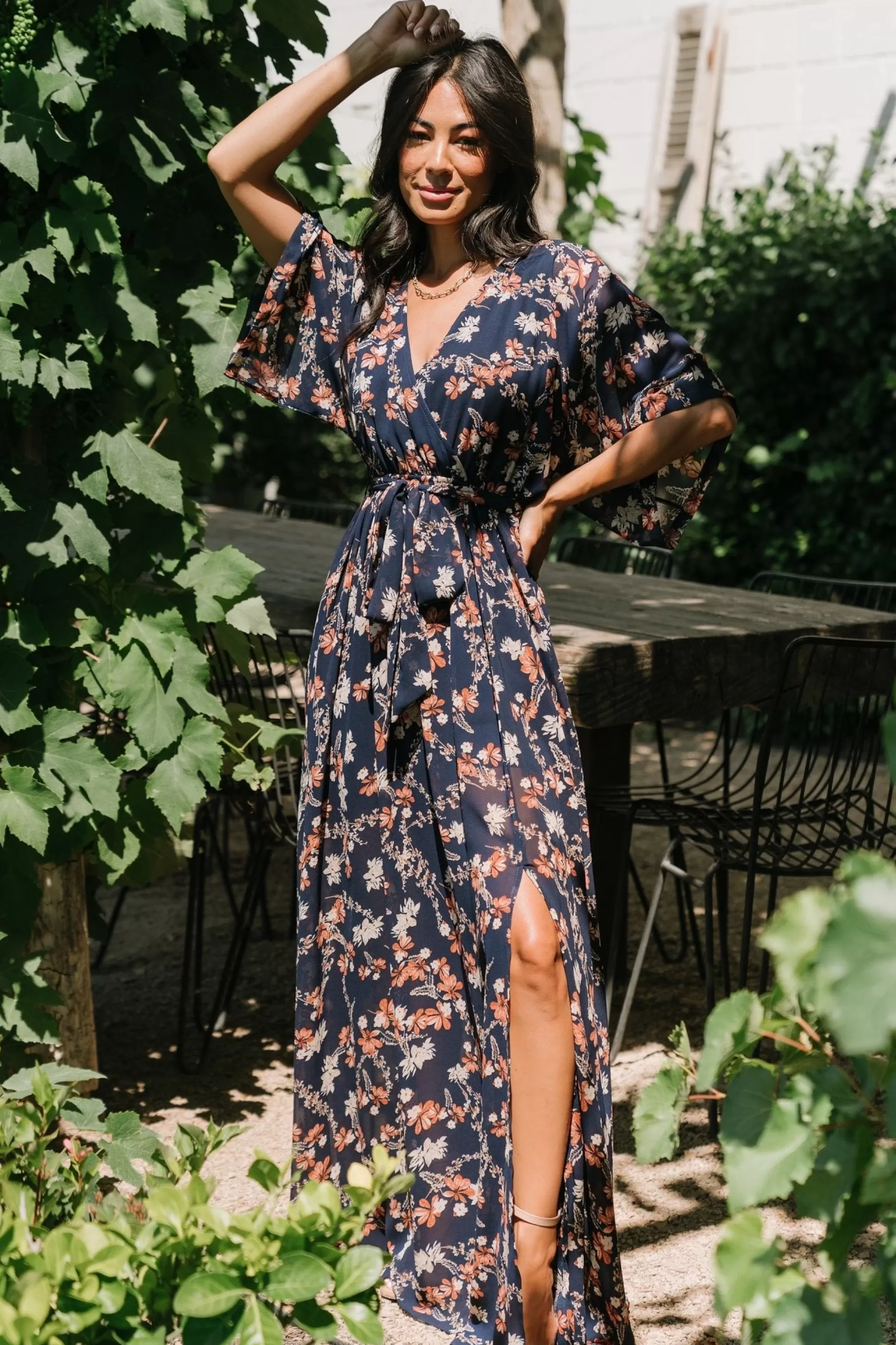 WEDDING SUITE | wedding guest | Baltic Born Kia Kimono Maxi Dress | Dark Blue Floral