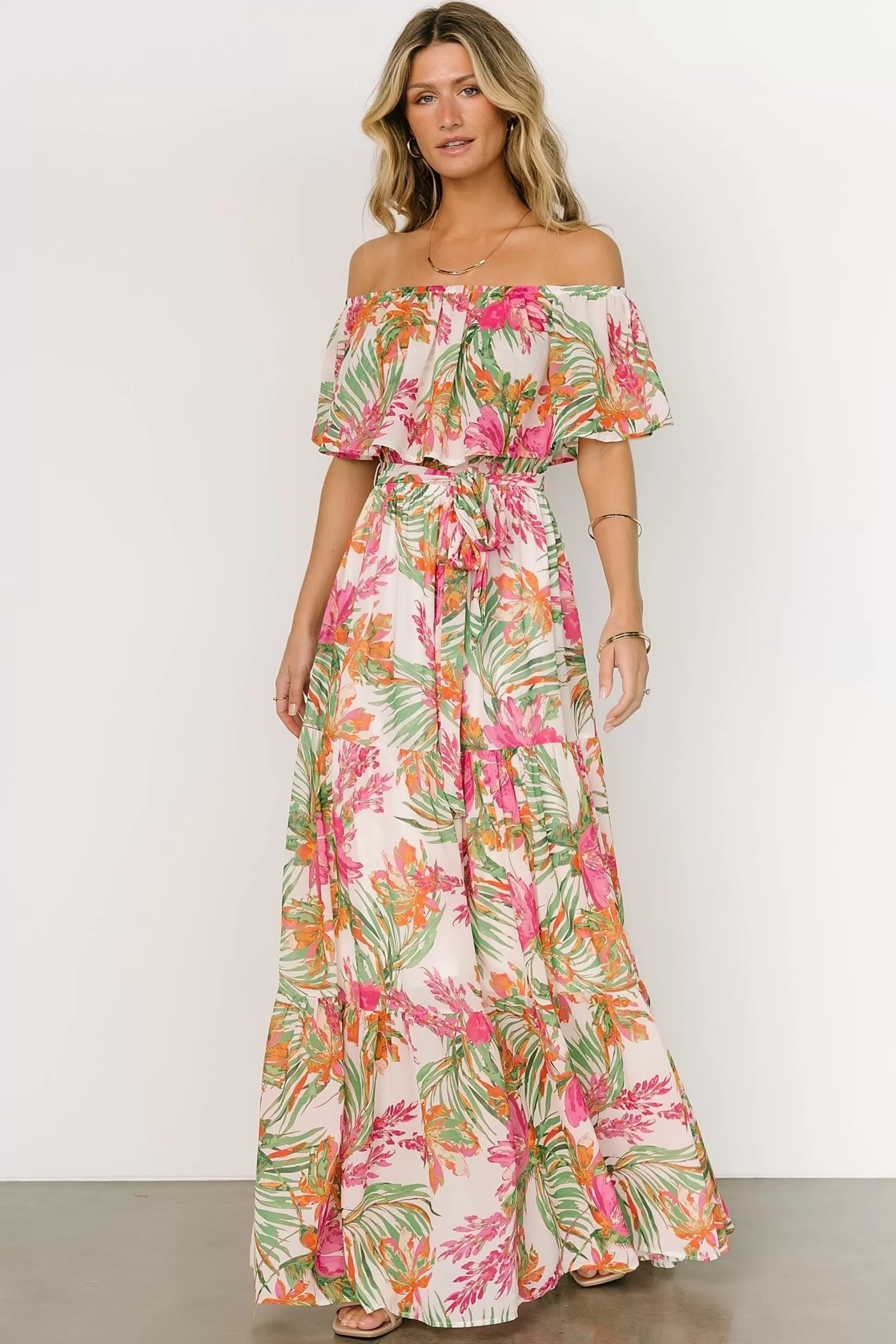 COMING SOON | Baltic Born Lahaina Off Shoulder Maxi Dress | Multi