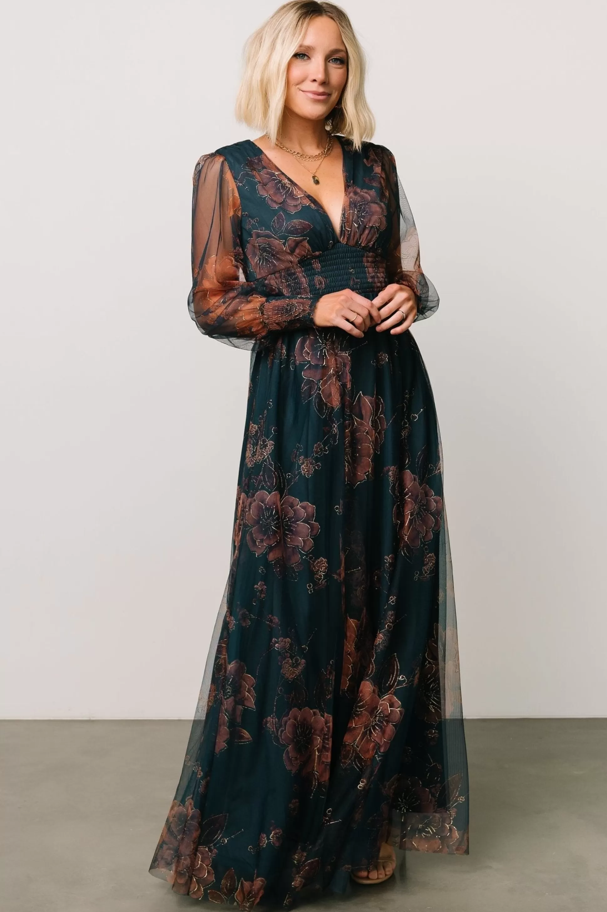 DRESSES | maxi dresses | Baltic Born Layla Tulle Maxi Dress | Copper + Blue Metallic
