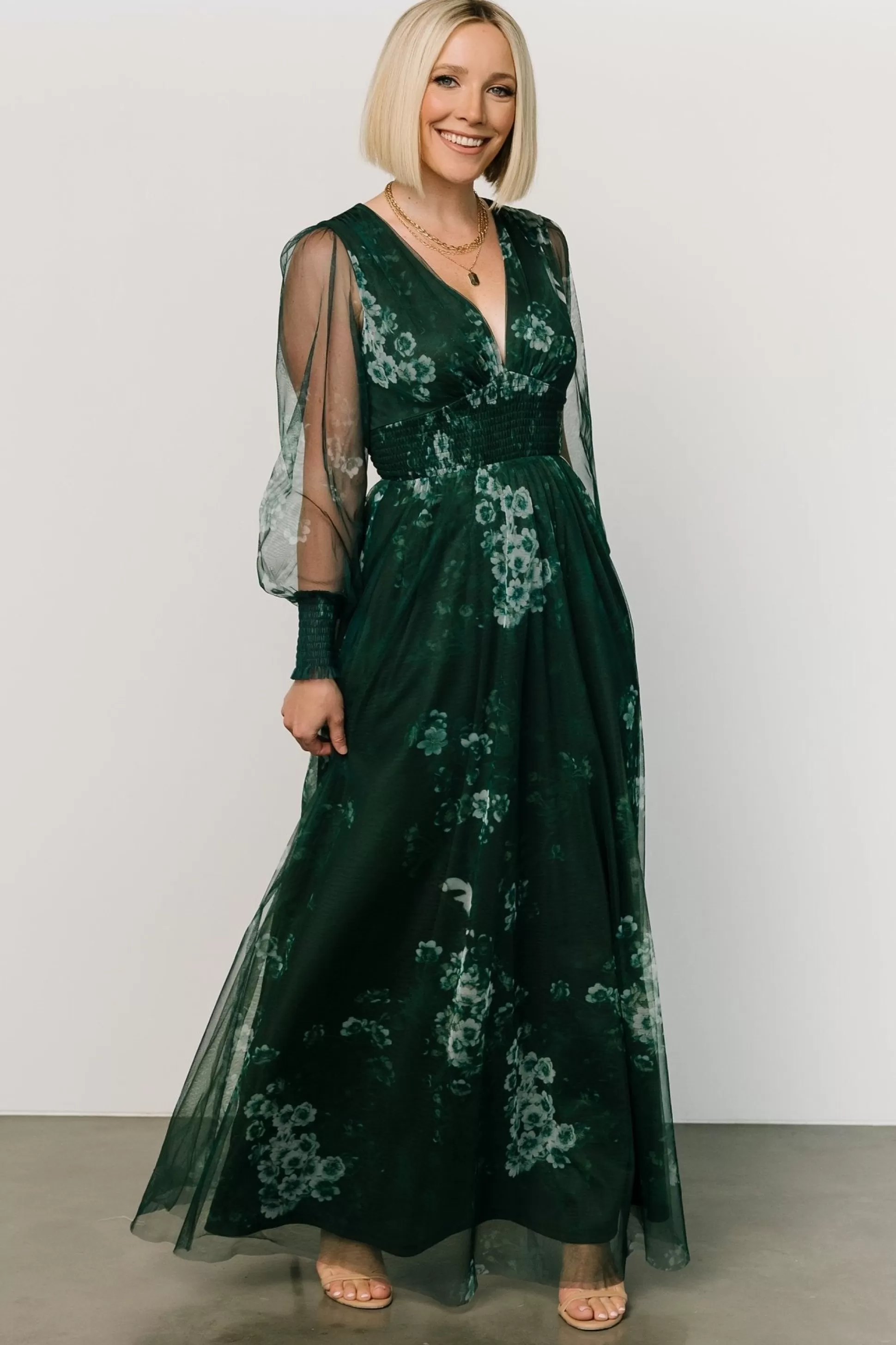 DRESSES | maxi dresses | Baltic Born Layla Tulle Maxi Dress | Dark Green Multi