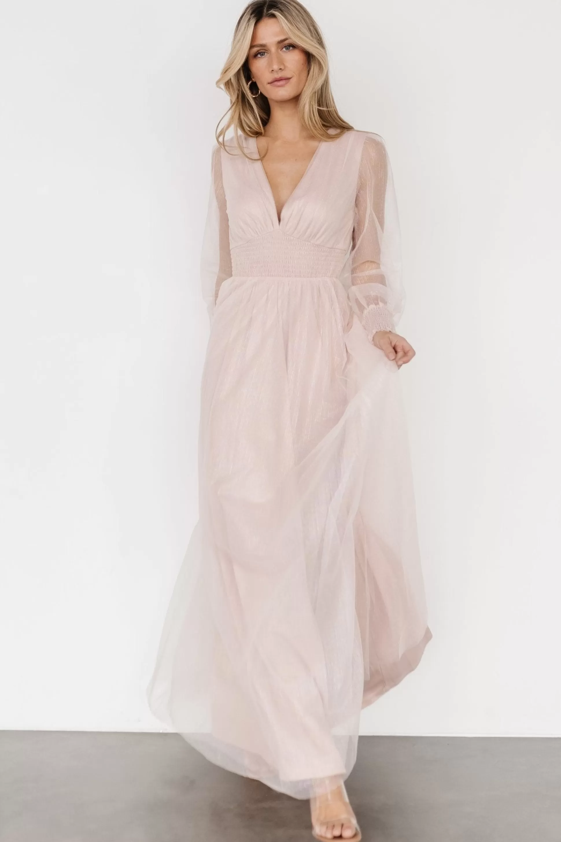 DRESSES | maxi dresses | Baltic Born Layla Tulle Maxi Dress | Shimmer Pink