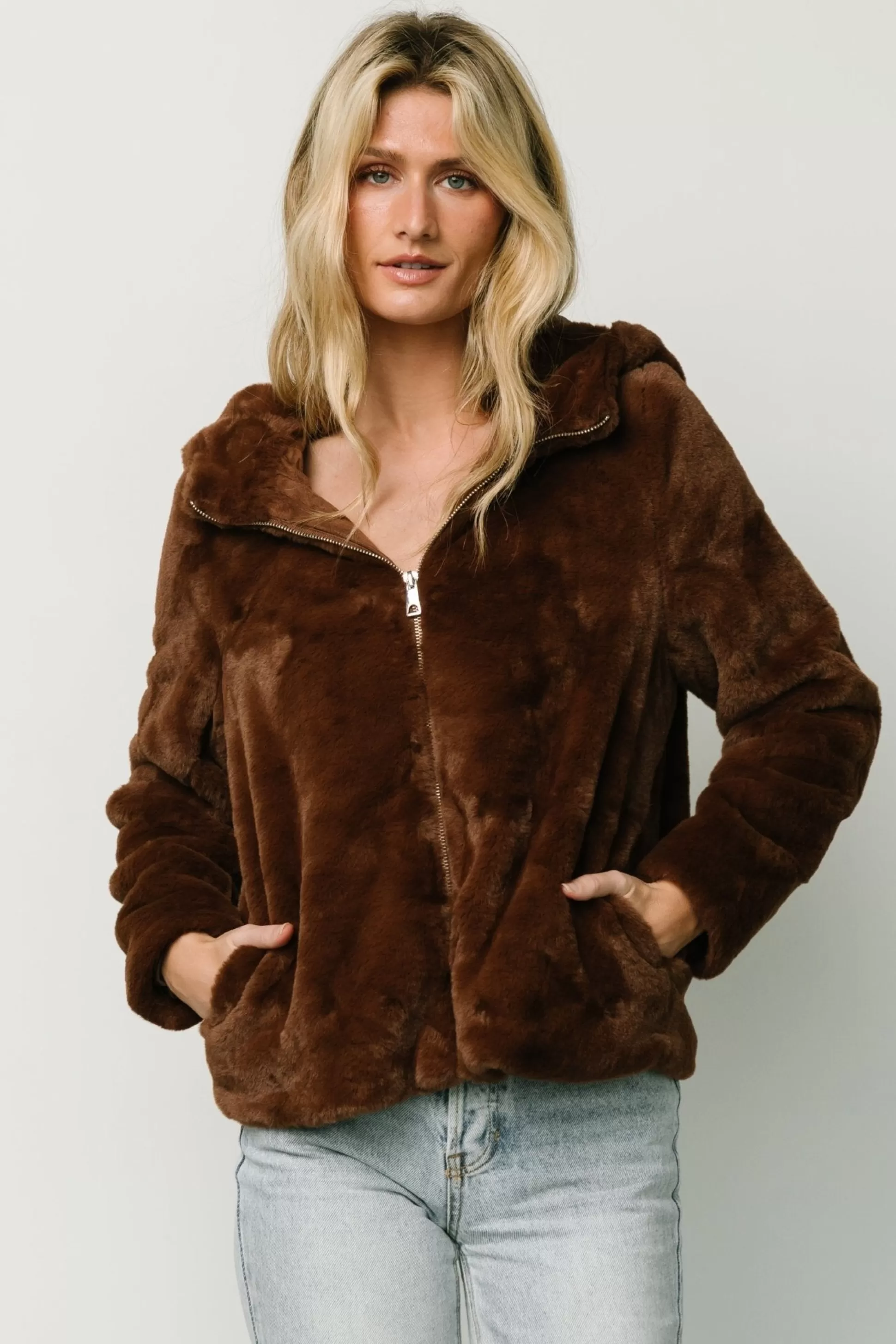 outerwear | Baltic Born Leeds Faux Fur Jacket | Brown