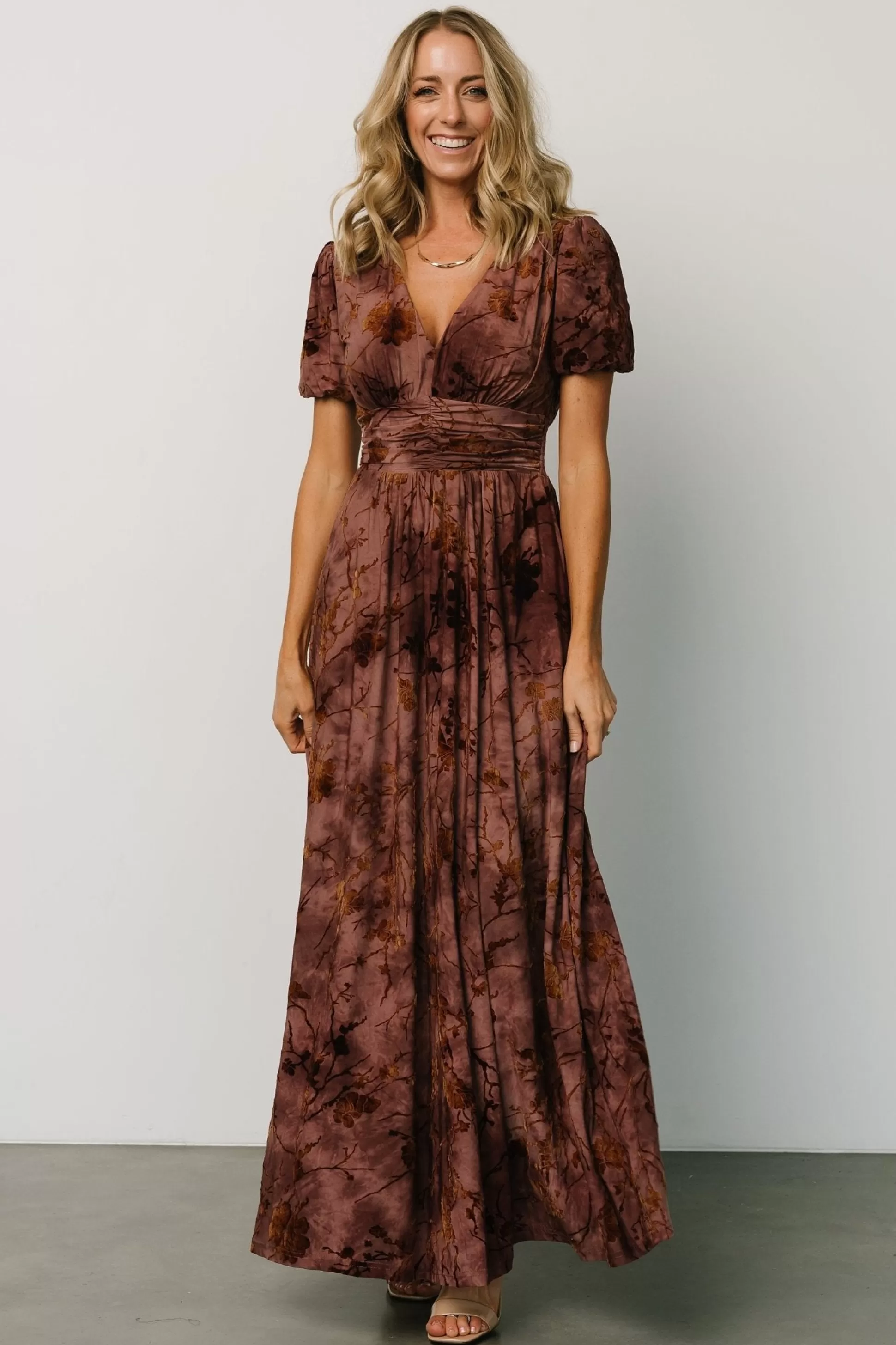 maxi dresses | EXTENDED SIZING | Baltic Born Leslie Velvet Maxi Dress | Dusty Clove