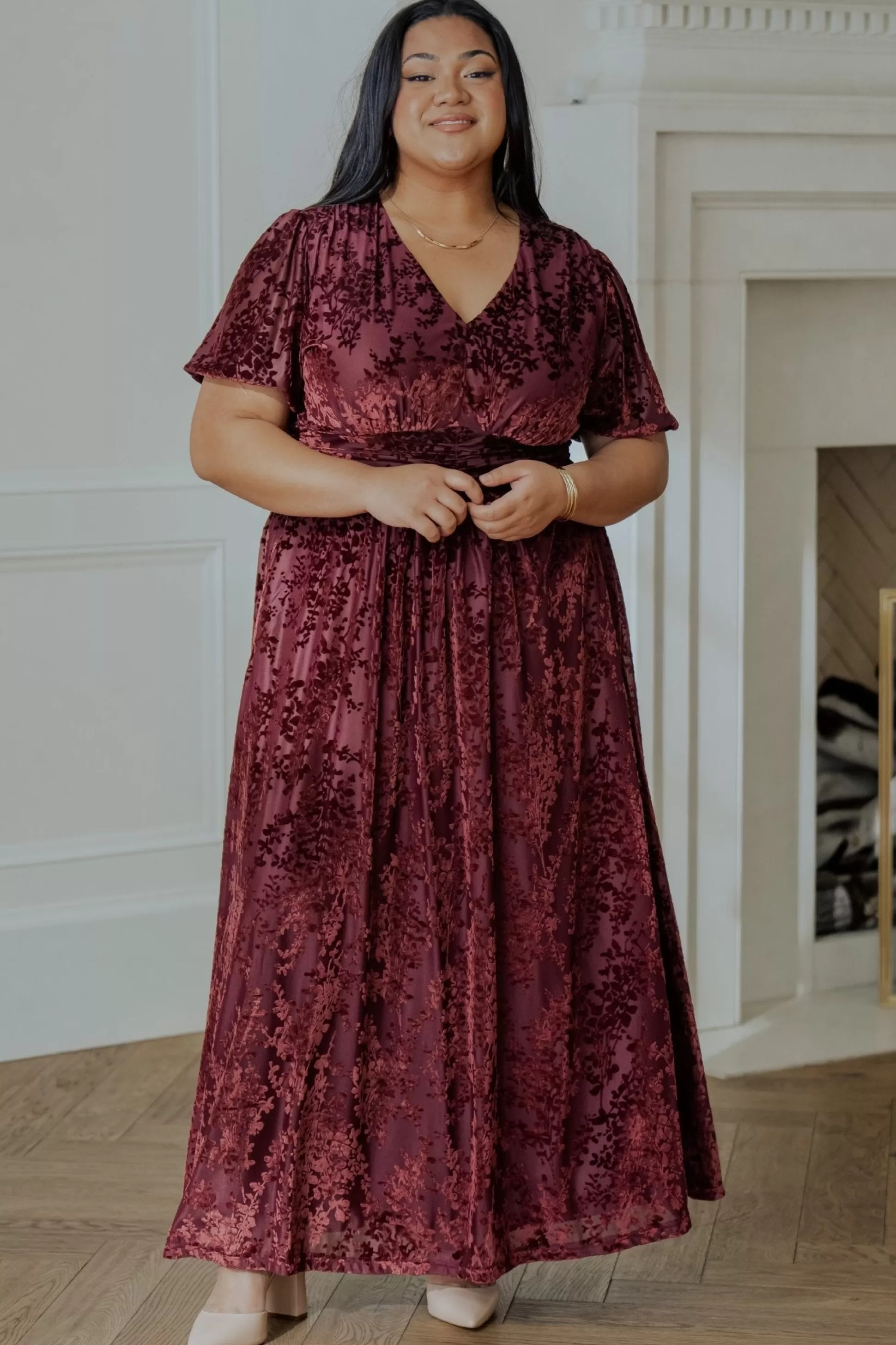 maxi dresses | EXTENDED SIZING | Baltic Born Leslie Velvet Maxi Dress | Mulberry