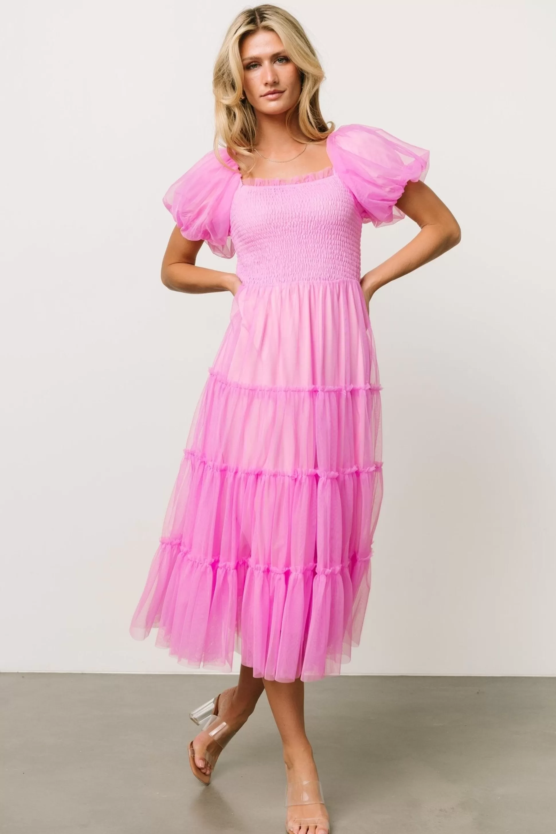 tulle styles | Baltic Born Liv Tulle Midi Dress | Pink