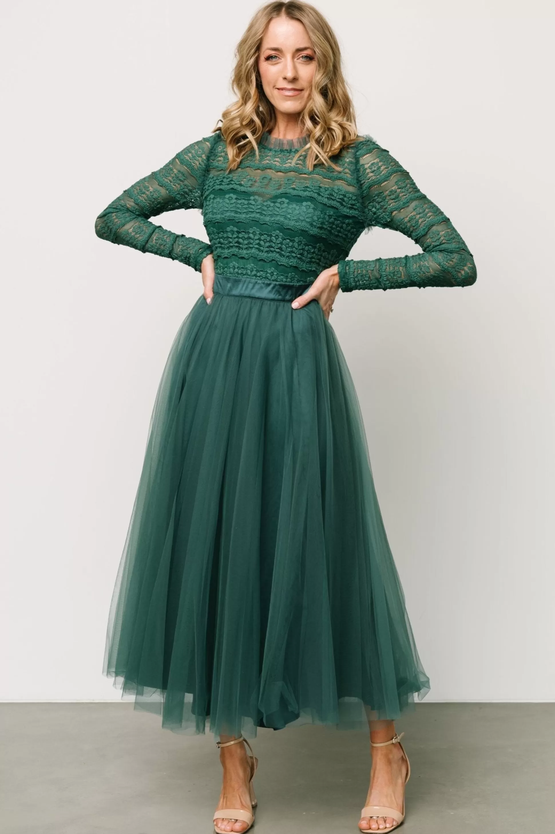 DRESSES | midi dresses | Baltic Born Lonnie Tulle Dress | Emerald