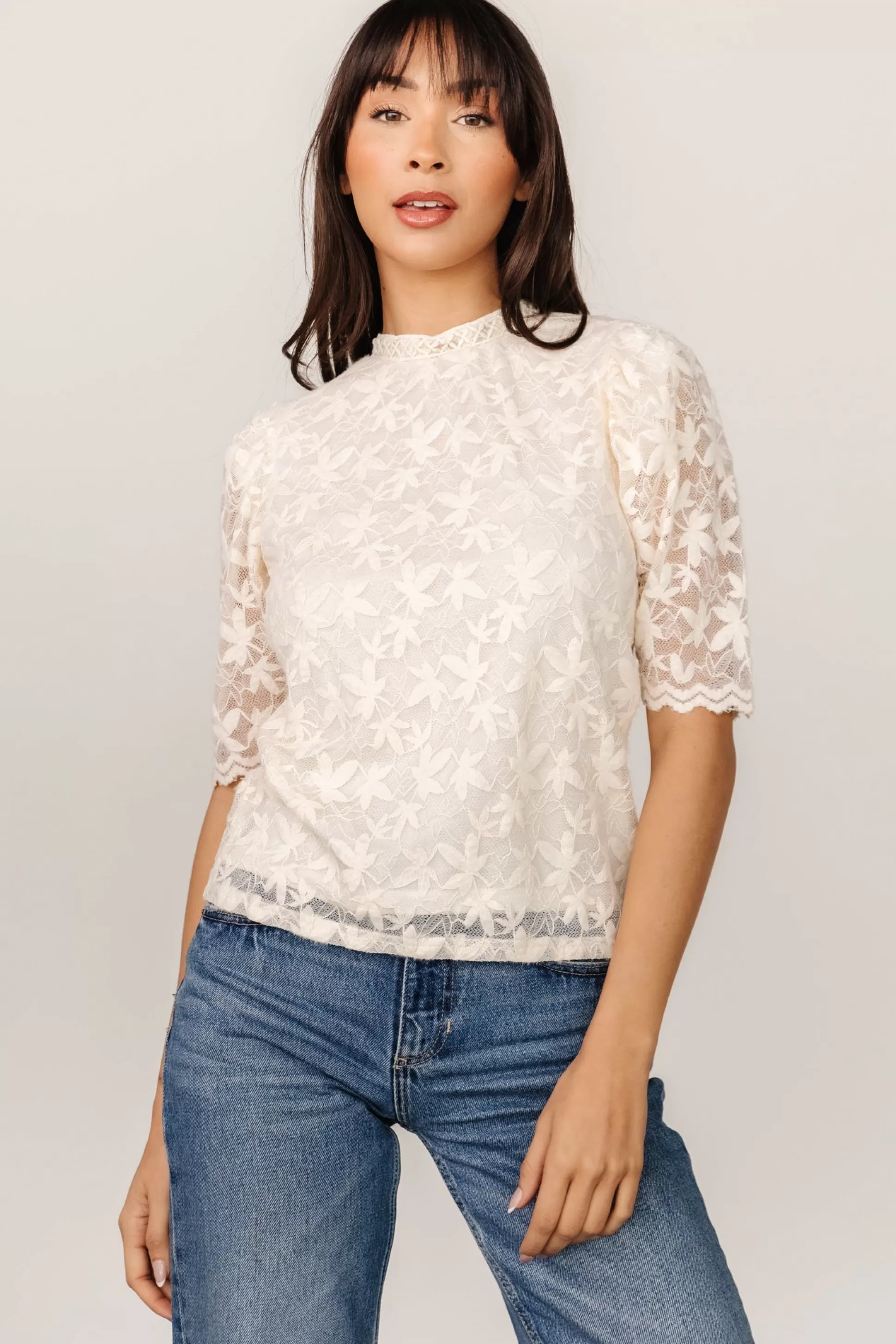 blouses + shirts | Baltic Born Lottie Lace Top | Cream