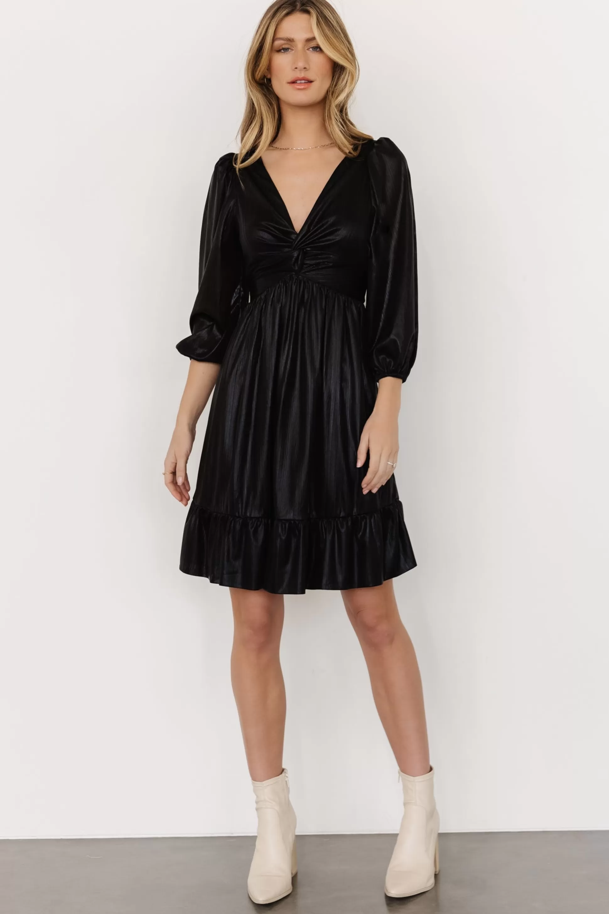 SALE | Baltic Born Louvre Metallic Dress | Black