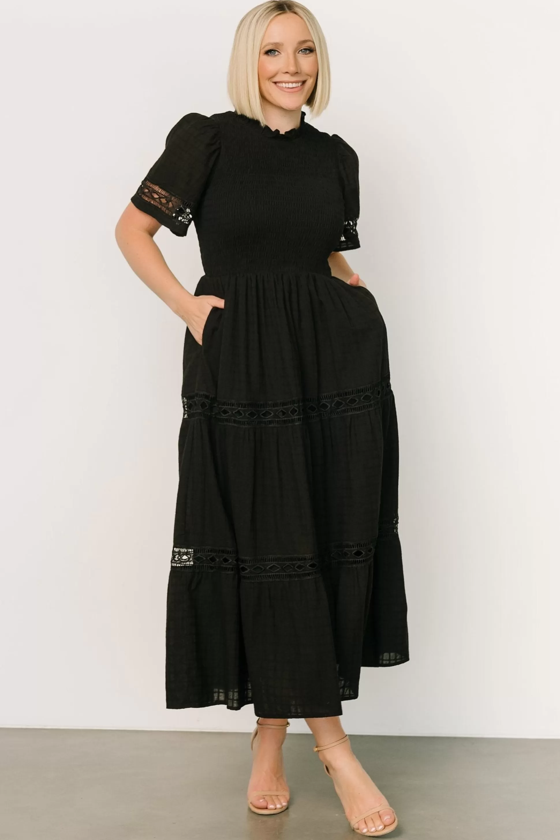 maxi dresses | EXTENDED SIZING | Baltic Born Loveland Geo Lace Maxi Dress | Black