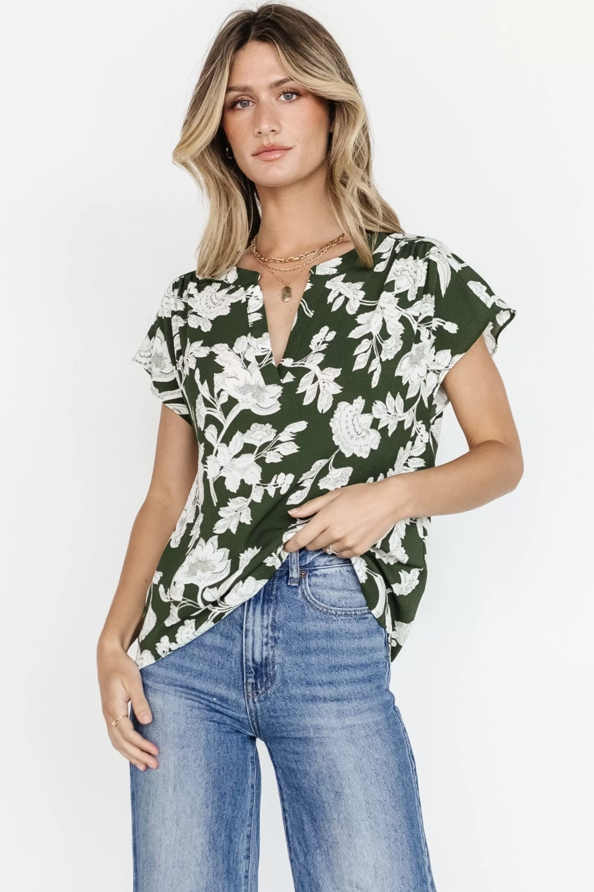 blouses + shirts | Baltic Born Macey Top | Olive Floral