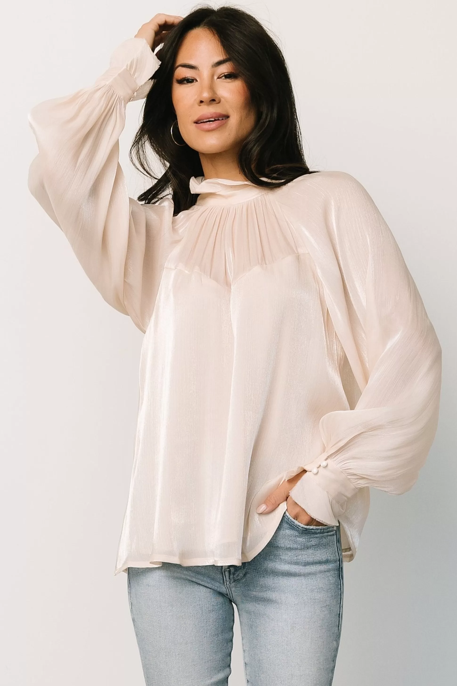 blouses + shirts | Baltic Born Maeve Shimmer Top | Champagne