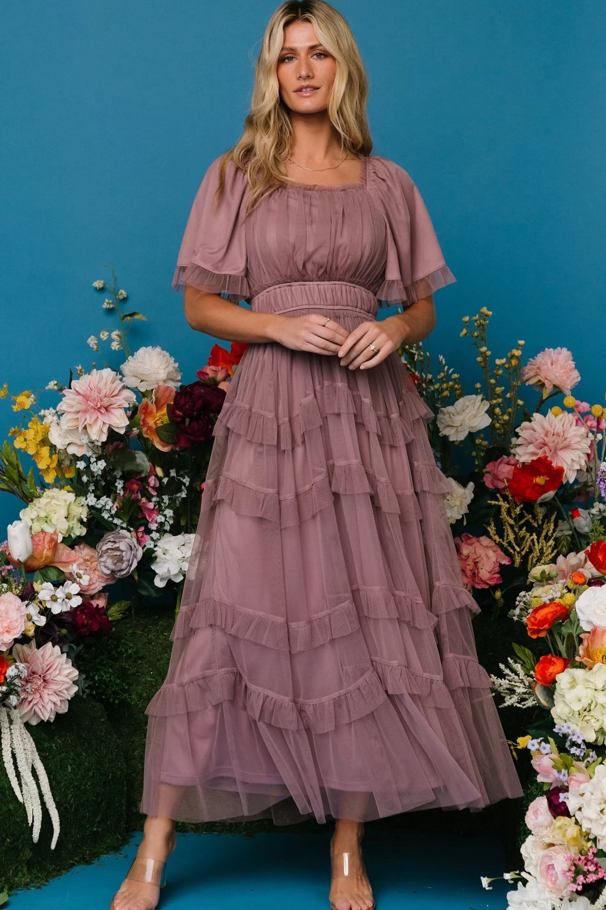 tulle styles | Baltic Born Magdalena Tulle Maxi Dress | Dusty Orchid