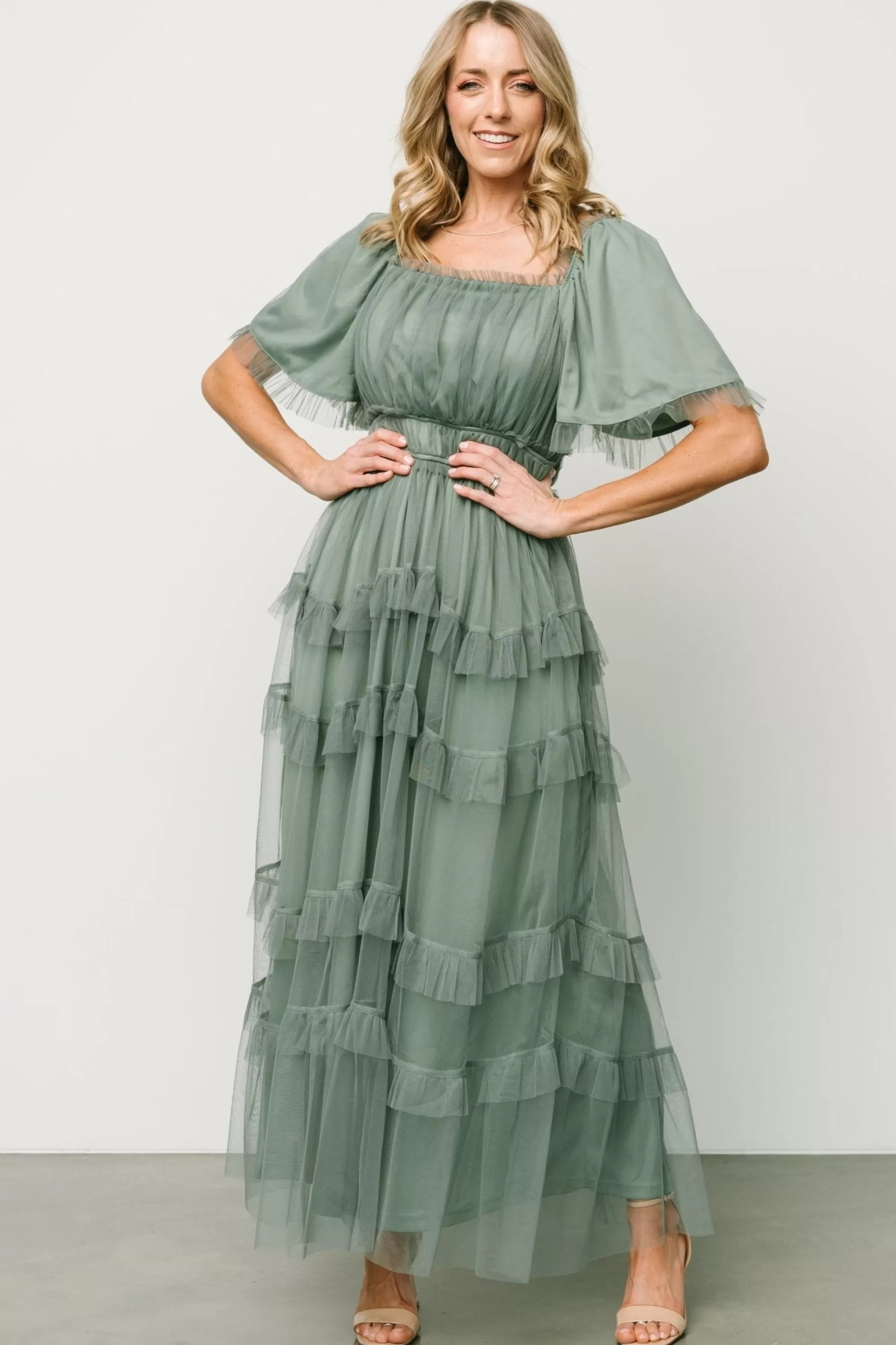 tulle styles | Baltic Born Magdalena Tulle Maxi Dress | Eucalyptus