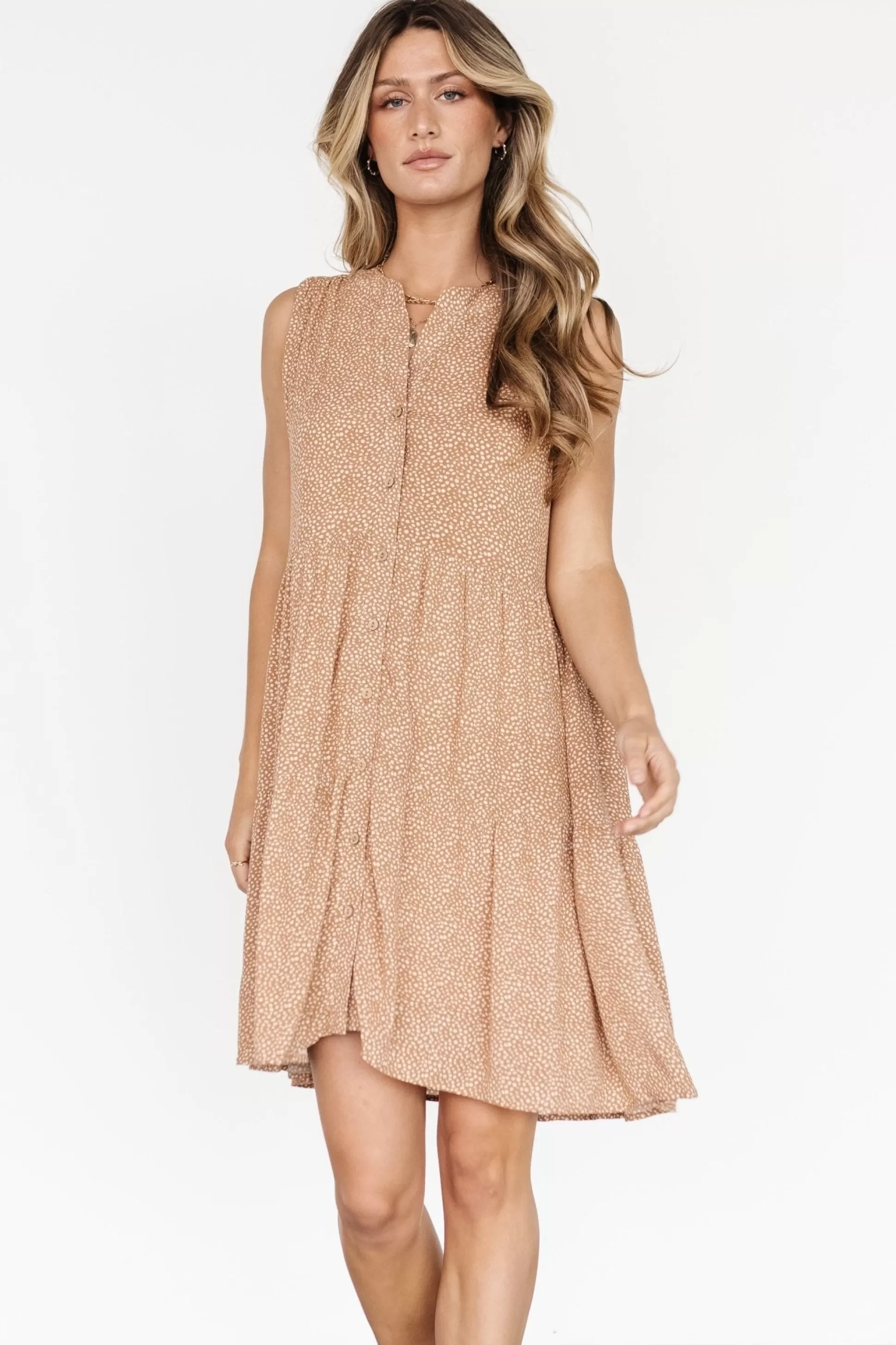 short dresses | cover up | Baltic Born Malone Button Down Short Dress | Camel