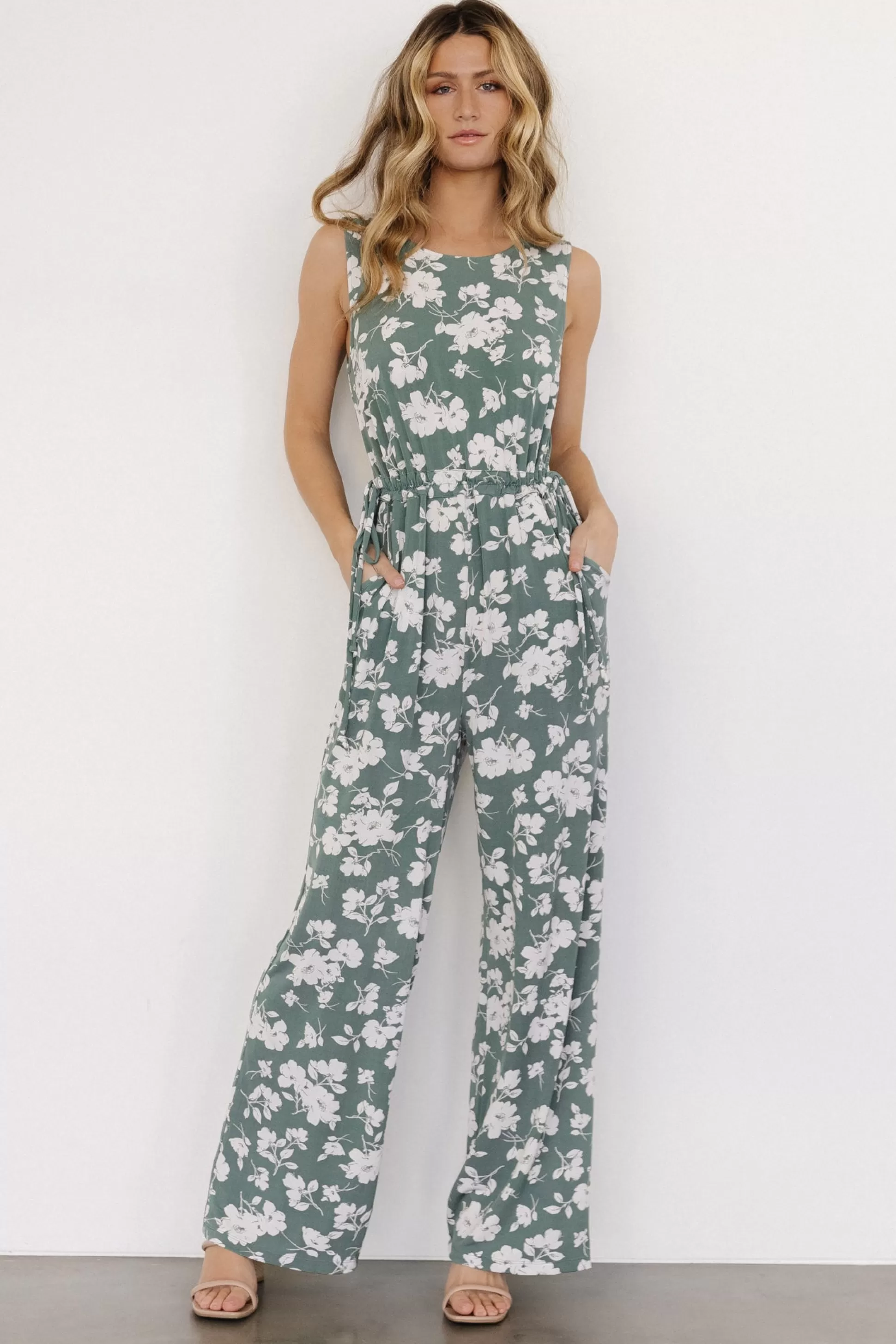 JUMPSUITS + ROMPERS | Baltic Born Margaux Jumpsuit | Dusty Green + Ivory