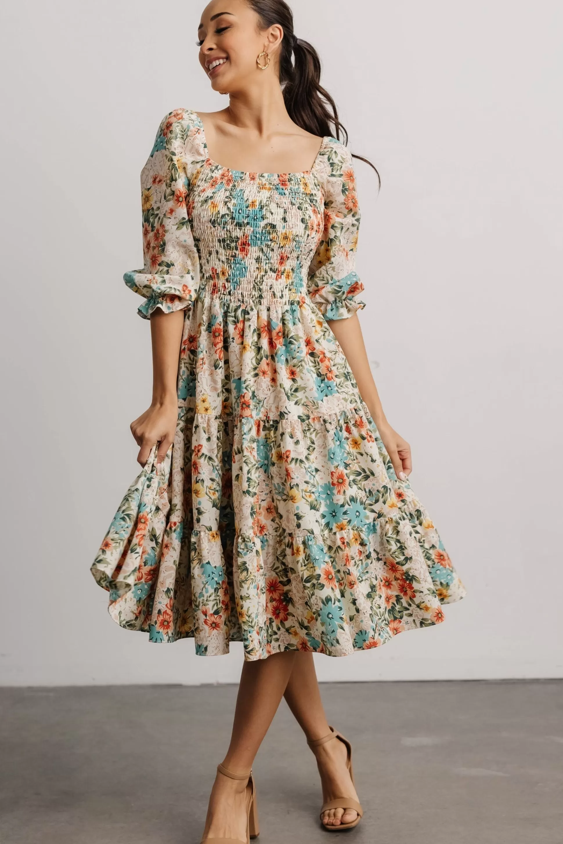 SALE | Baltic Born Marta Smocked Midi Dress | Summer Floral