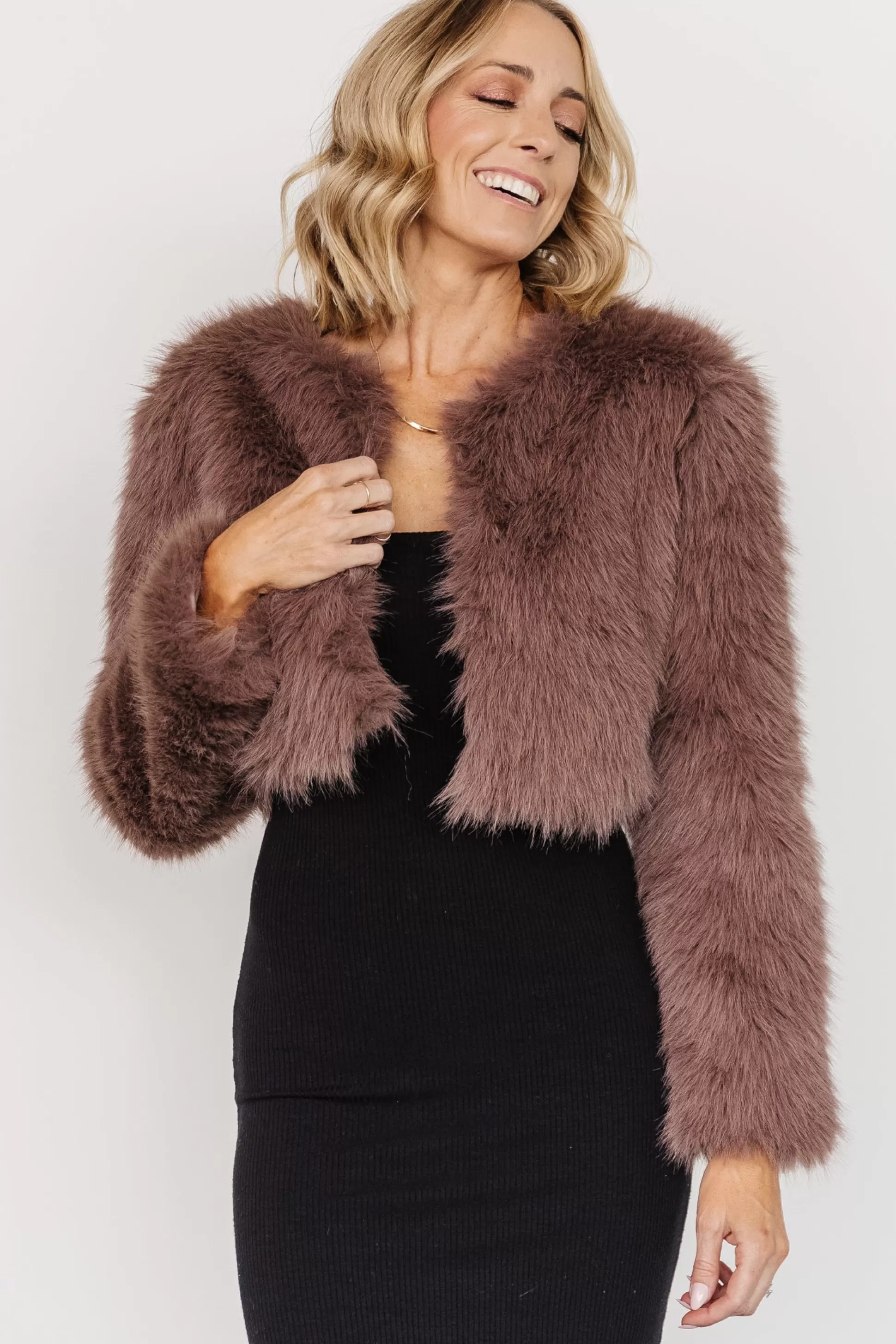 outerwear | Baltic Born Maserati Crop Faux Fur Coat | Mink