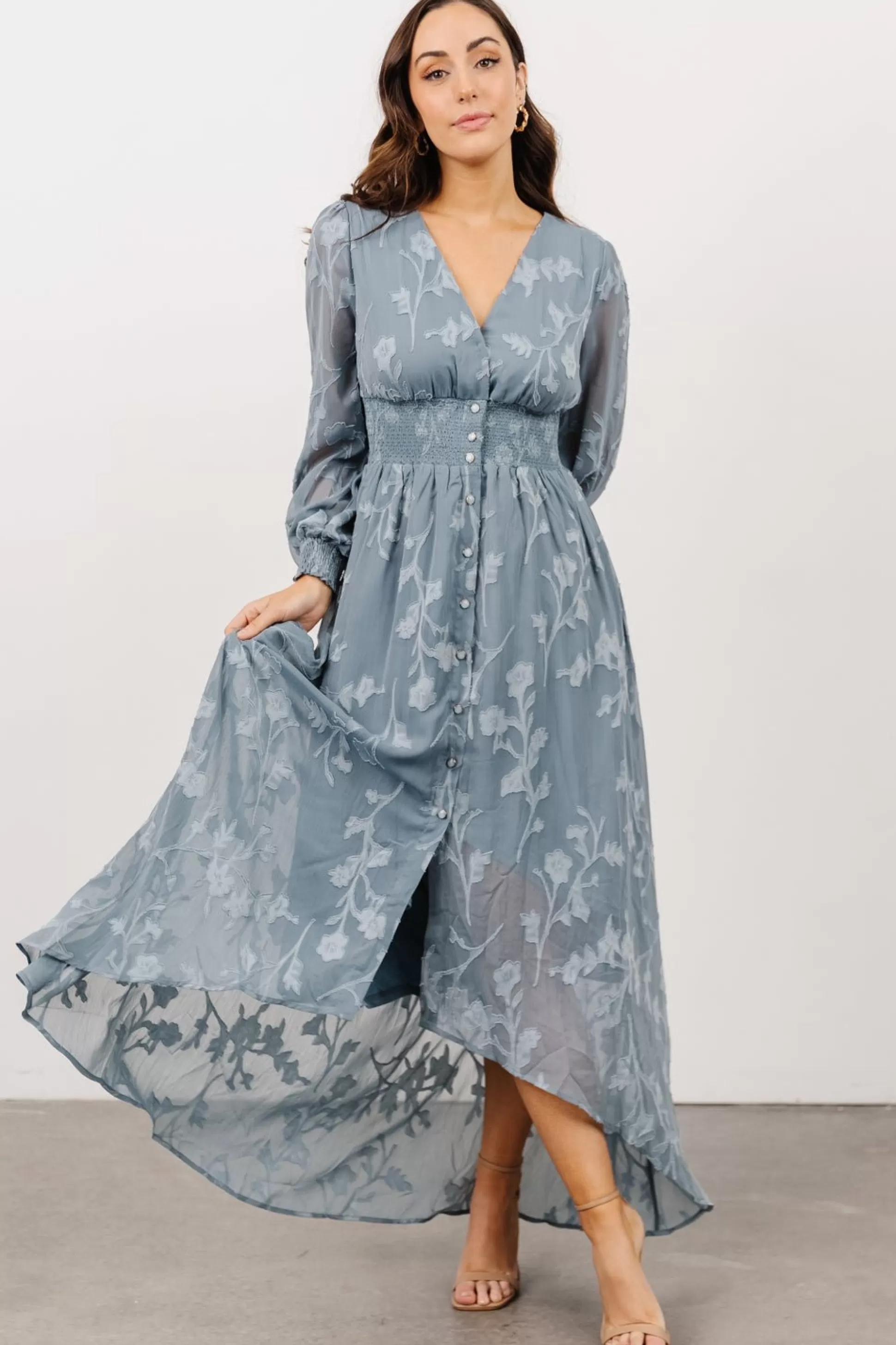 COMING SOON | Baltic Born Mayfair High Low Maxi Dress | Dusty Blue