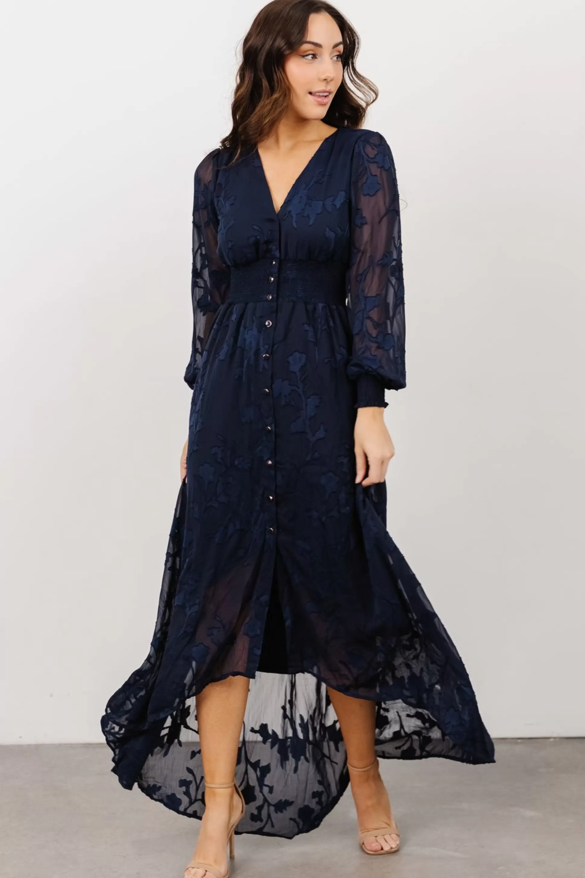 COMING SOON | Baltic Born Mayfair High Low Maxi Dress | Navy