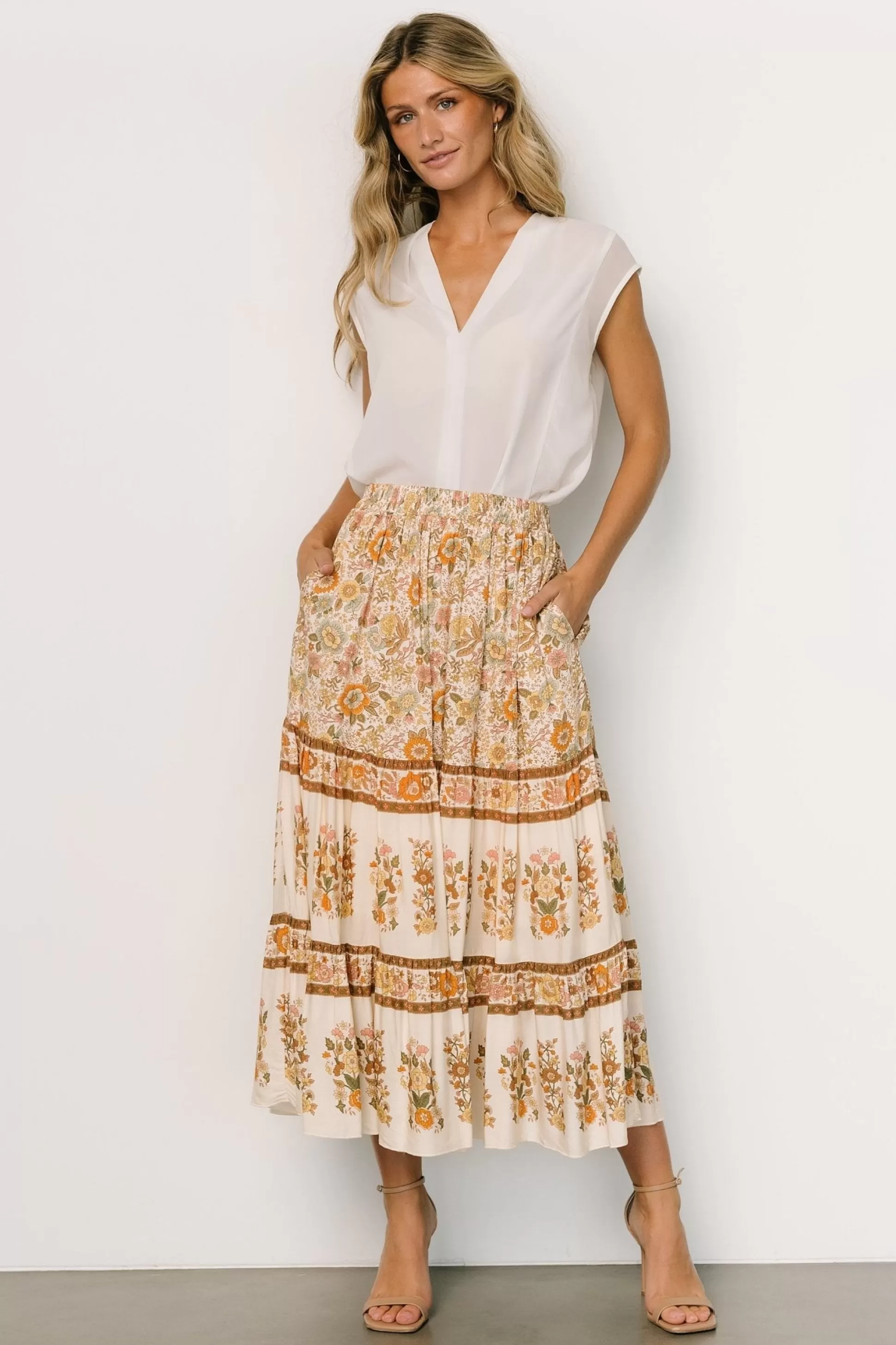 skirts | Baltic Born Meg Skirt | Cream Multi